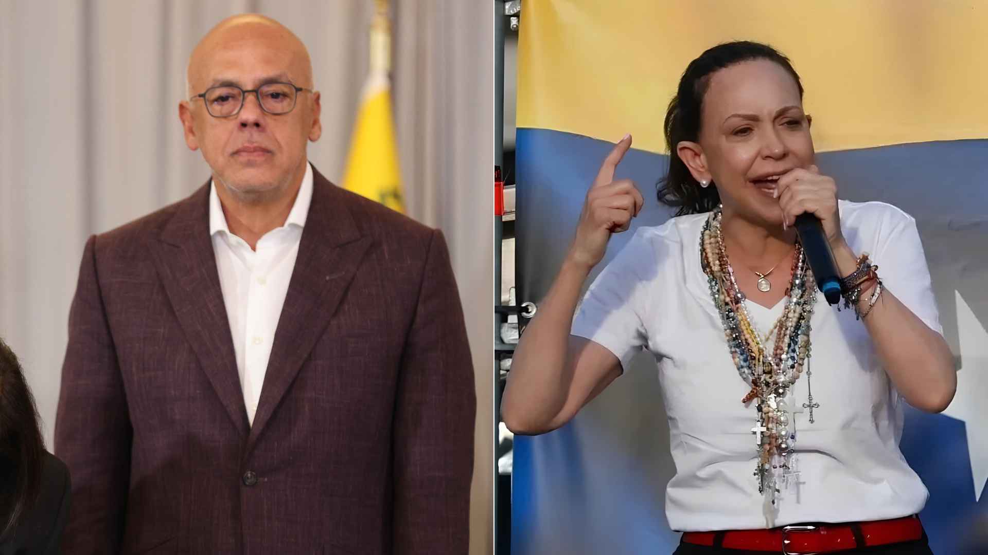 Jorge Rodríguez/ María Corina Machado - Fotos EFE