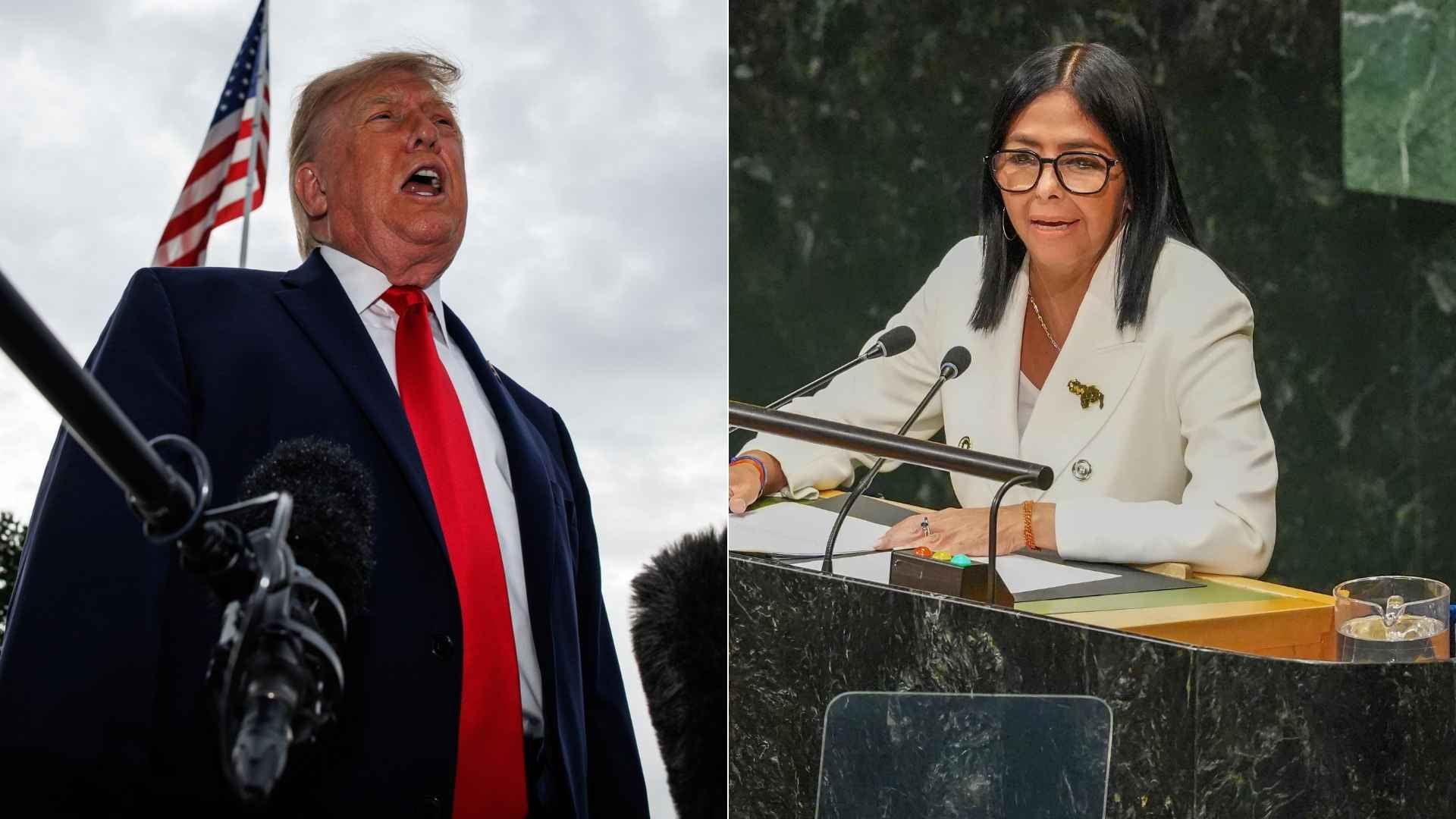 Donald Trump/ Delcy Rodríguez - Fotos EFE