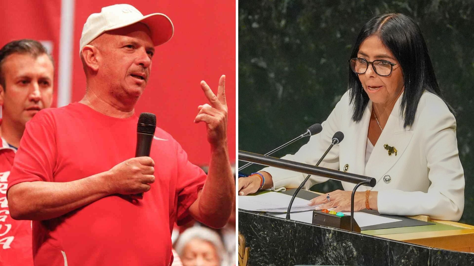 Hugo 'El Pollo' Carvajal y Delcy Rodríguez - AFP y EFE