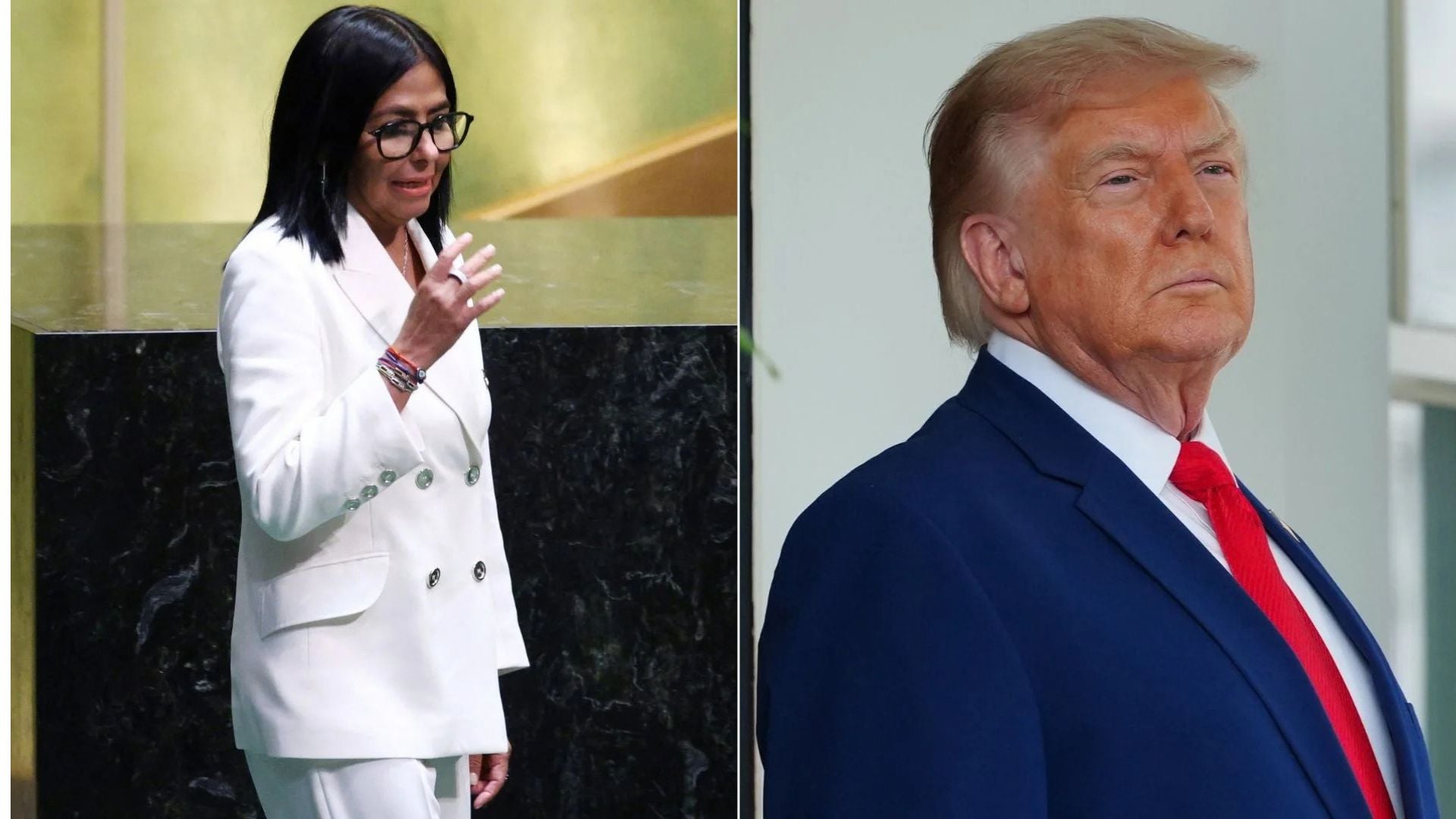 Delcy Rodríguez y Donald Trump - Fotos: AFP/EFE