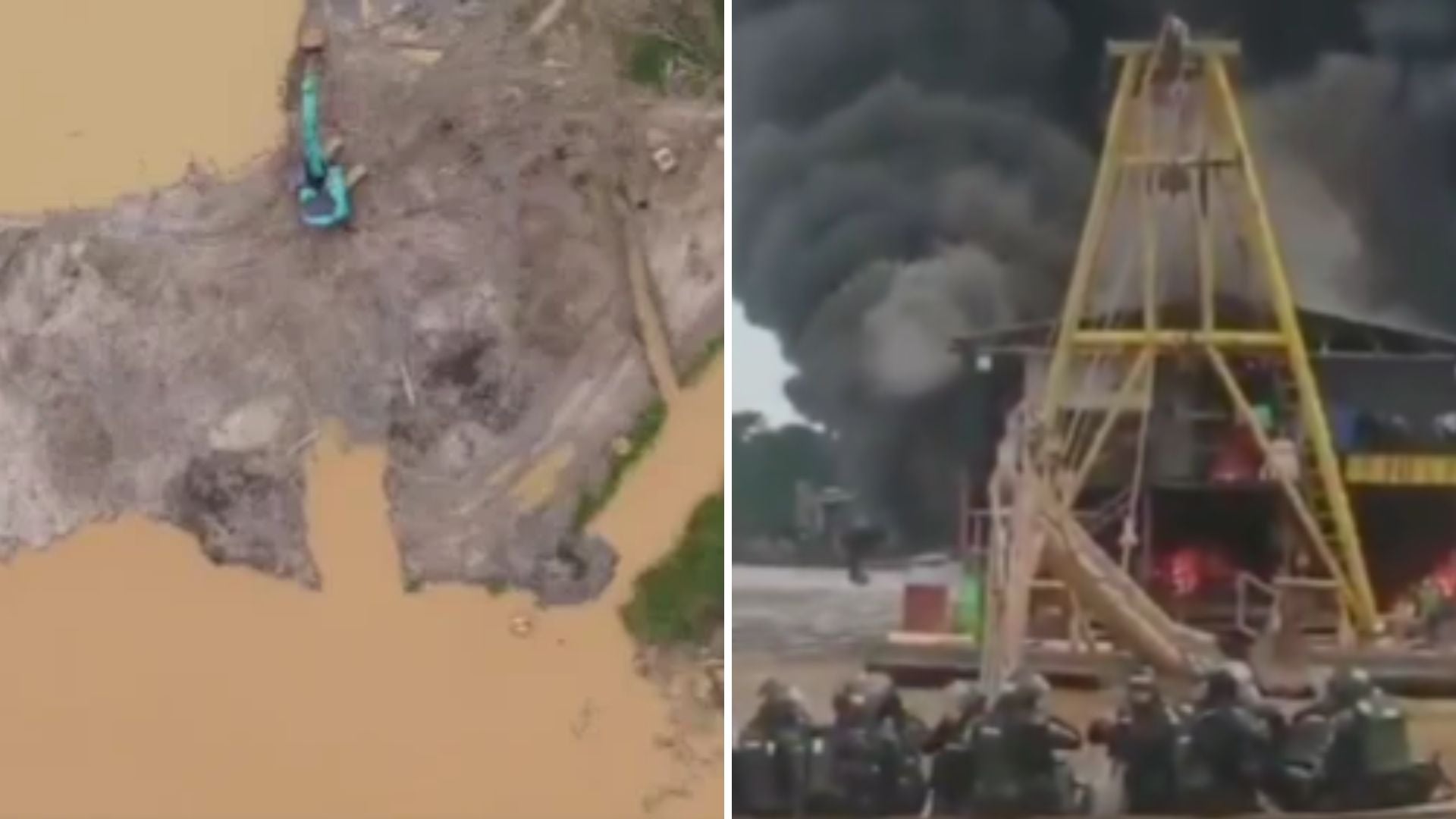 Minería Ilegal Captura de video de la red social X de @PoliciaColombia
