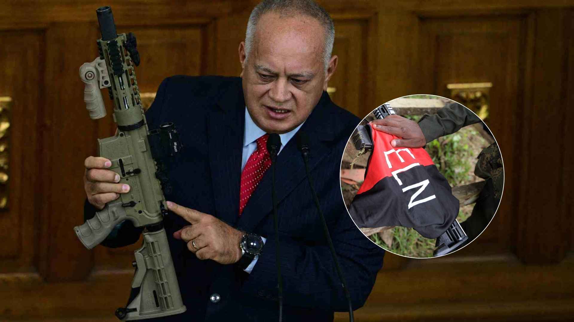 Diosdado Cabello/ ELN - Fotos de referencia AFP