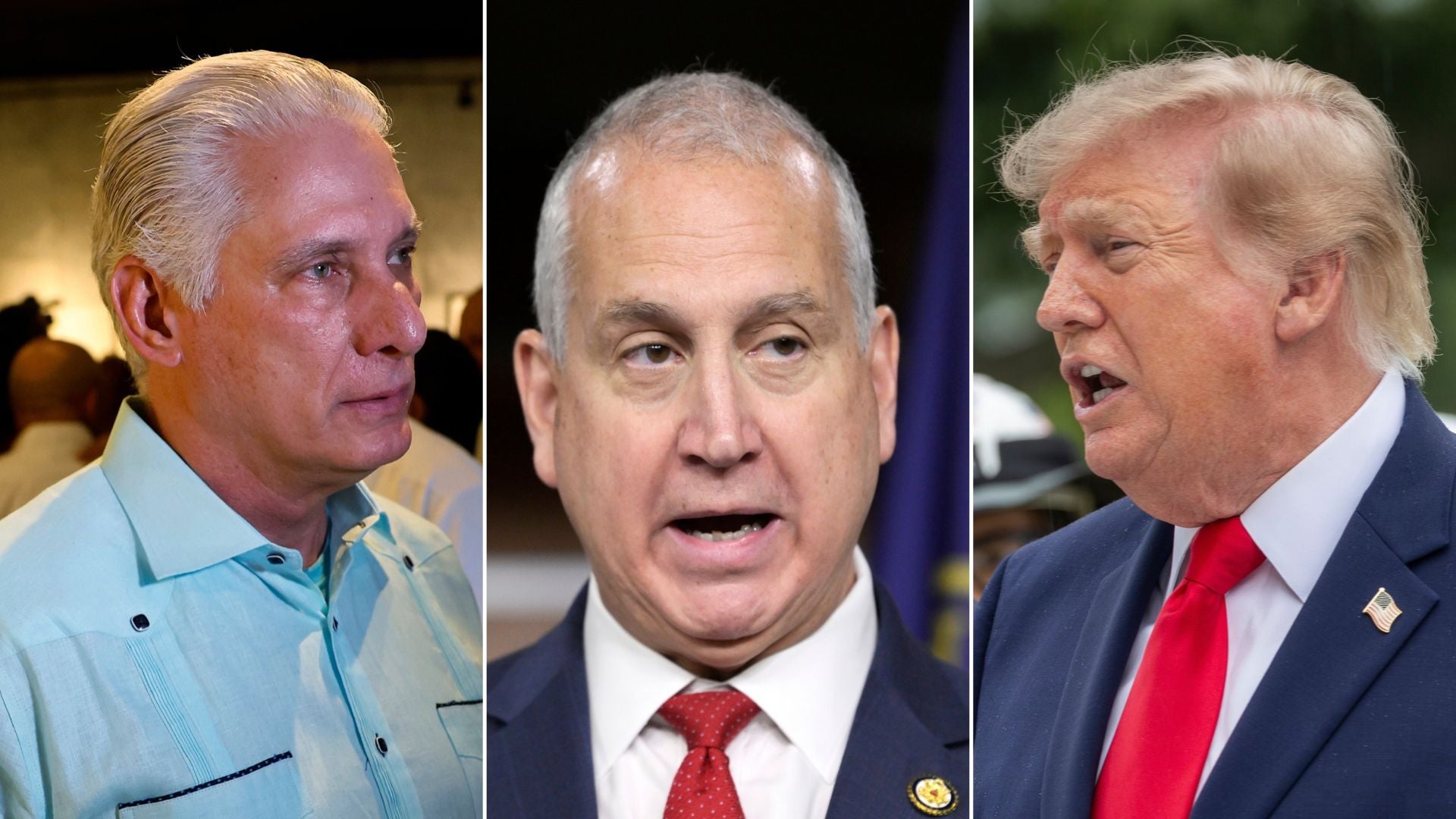 Miguel Díaz-Canel, Mario Díaz-Balart y Donald Trump | Fotos: EFE