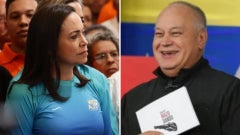 María Corina Machado, premio Nobel de Paz / Diosdado Cabello, integrante de la dictadura chavista - Fotos: EFE / X