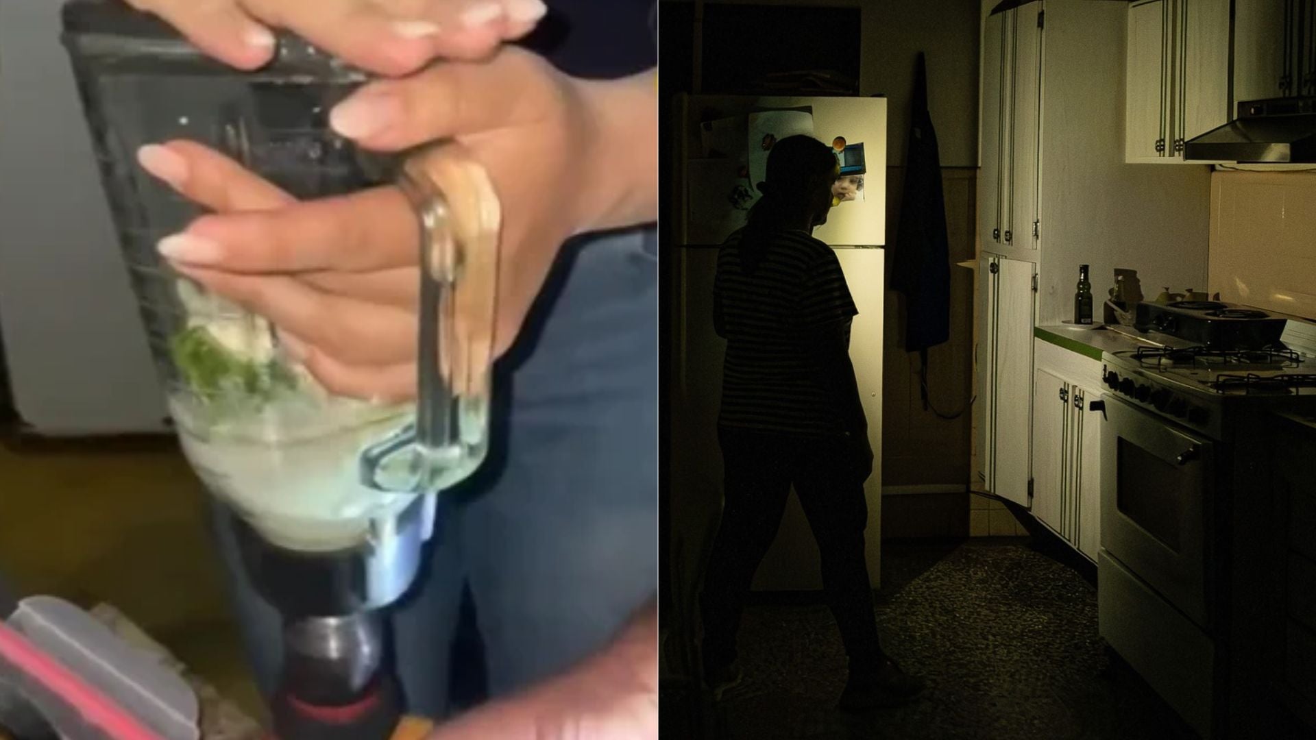 Familia en Venezuela improvisa para usar la licuadora en medio de la crisis eléctrica / Apagones en Venezuela - Fotos: X / EFE