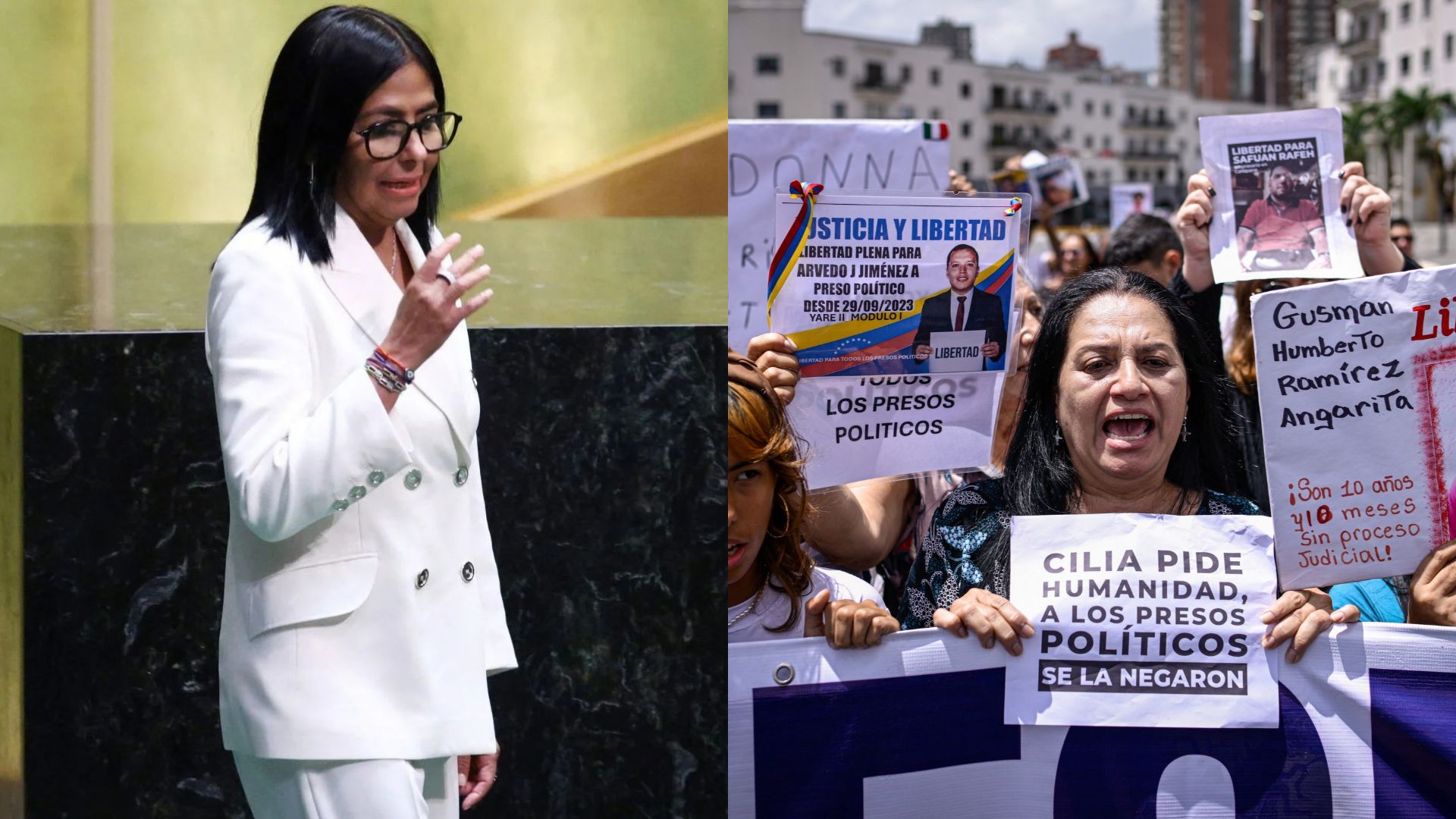 Delcy Rodríguez y su influencia dentro de la justicia venezolana en el caso de Paramacay - Fotos: AFP