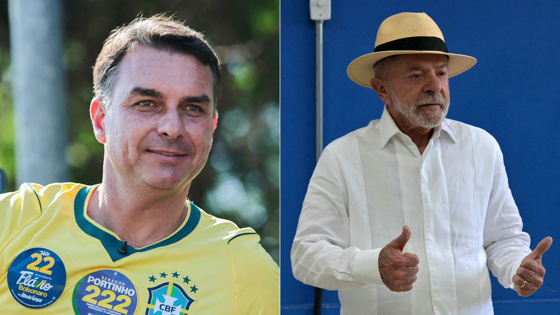Flávio Bolsonaro y Lula da Silva - Fotos AFP.
