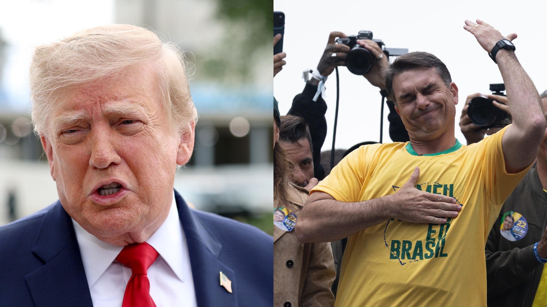Donald Trump y Flávio Bolsonaro. (EFE)