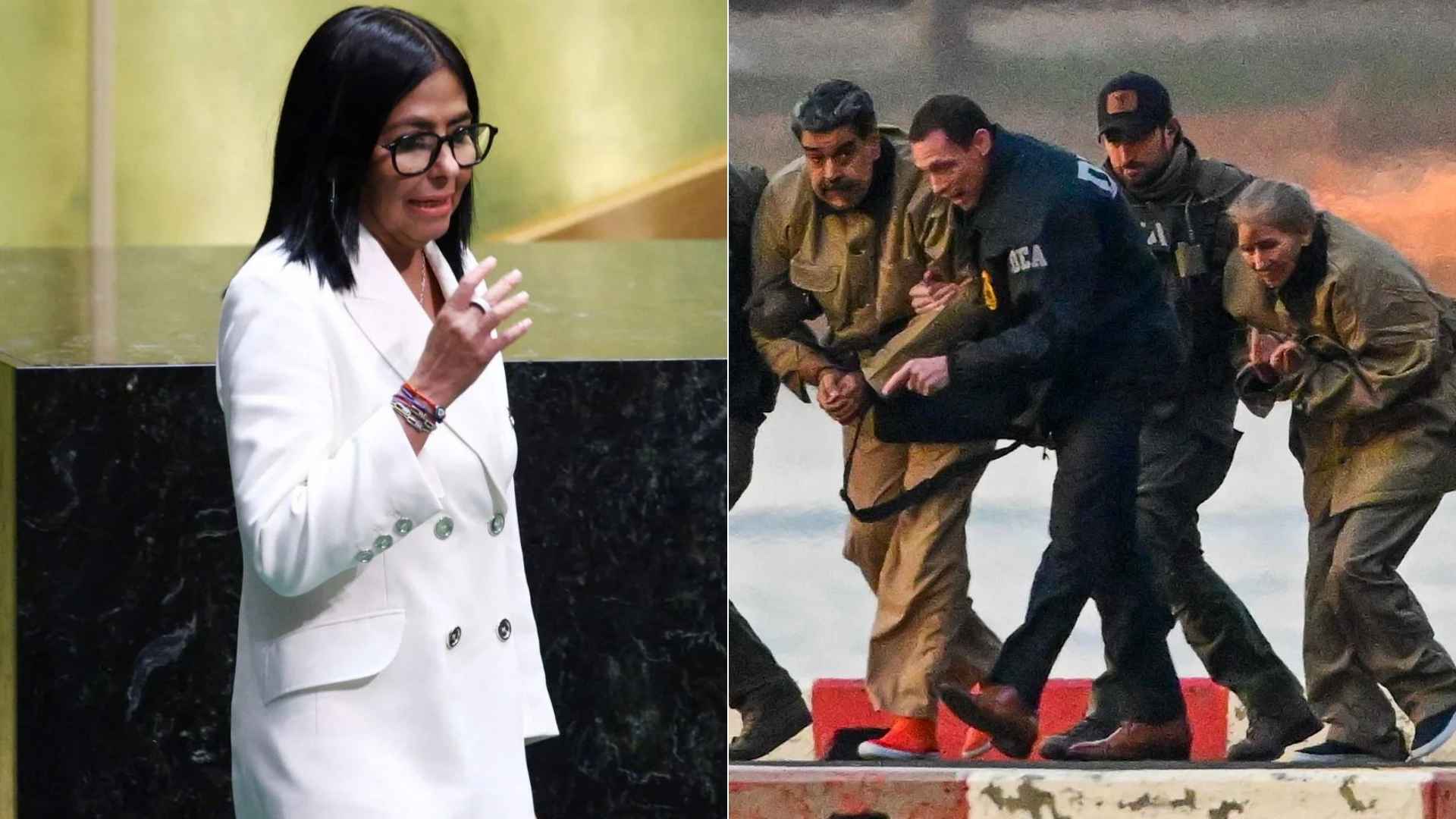 Delcy Rodríguez/ Nicolás Maduro - Fotos AFP