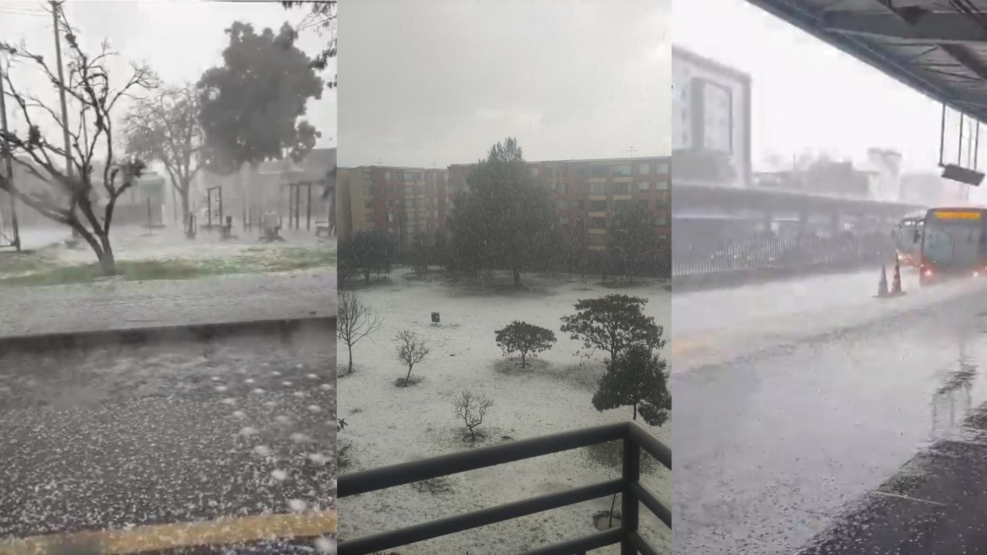 Granizada en diferentes sectores de Bogotá-Foto: Tomadas de X