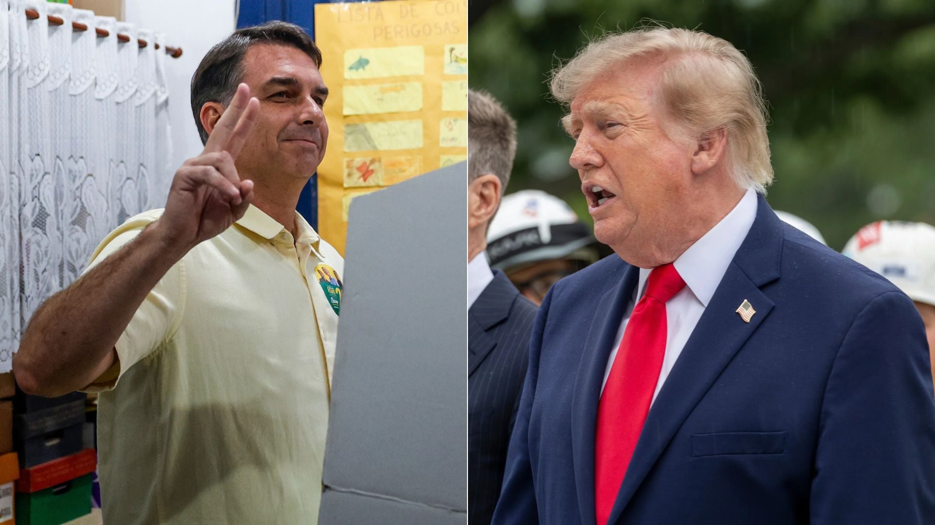 Flávio Bolsonaro y Donald Trump - Fotos: EFE