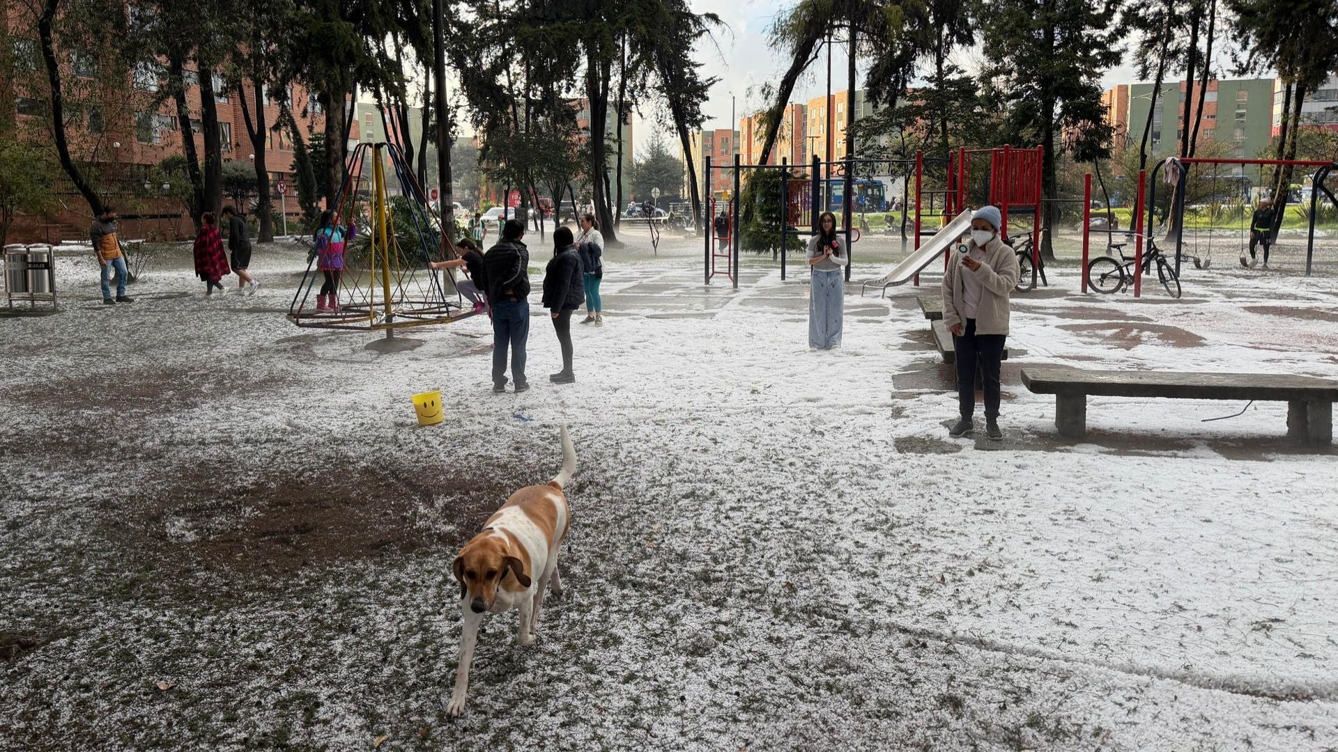 Intensa granizada en Bigotá - Foto: EFE