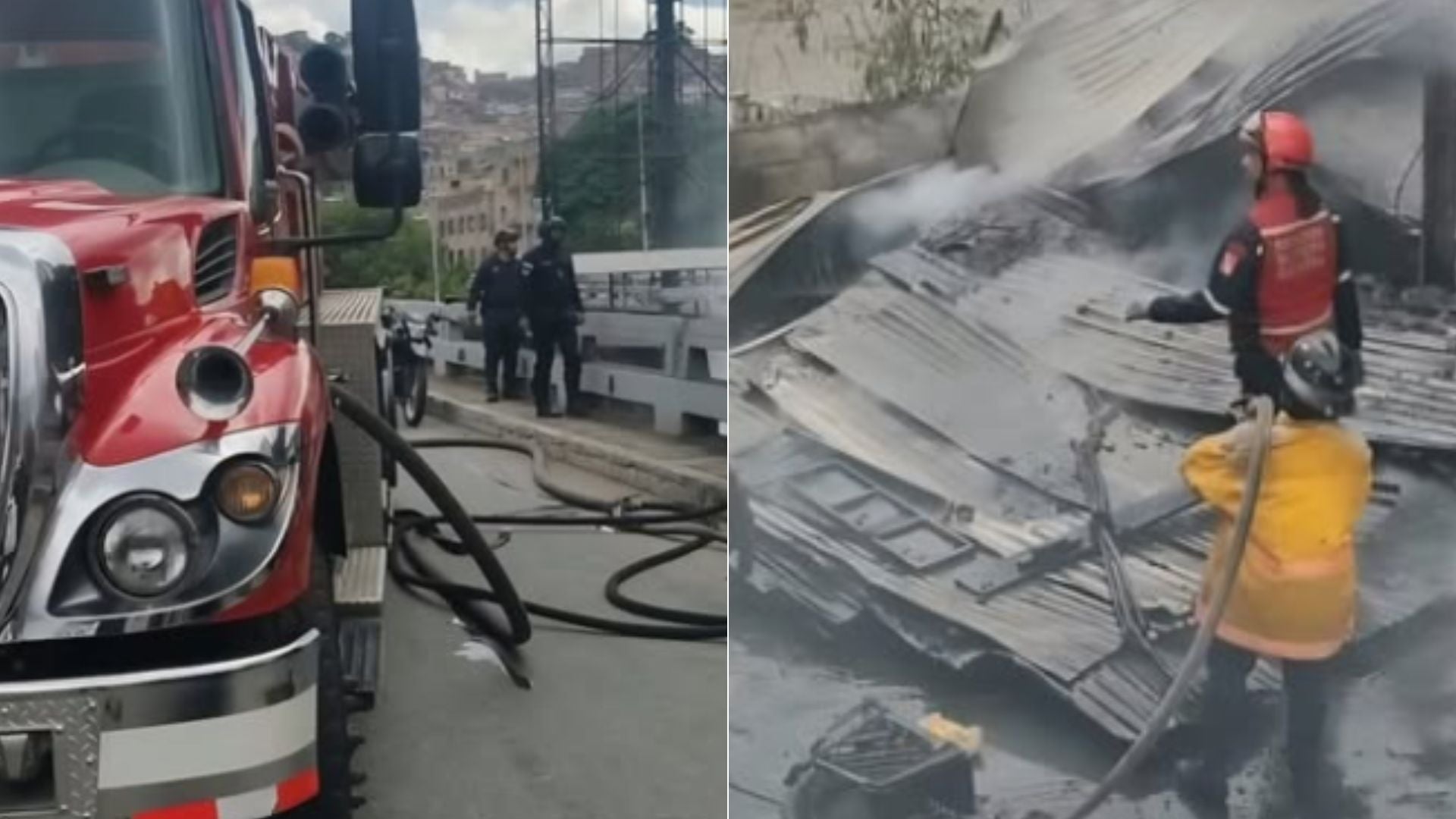Bomberos de Caracas controlan incendio en la parroquia Santa Rosalía - Fotos: Instagram