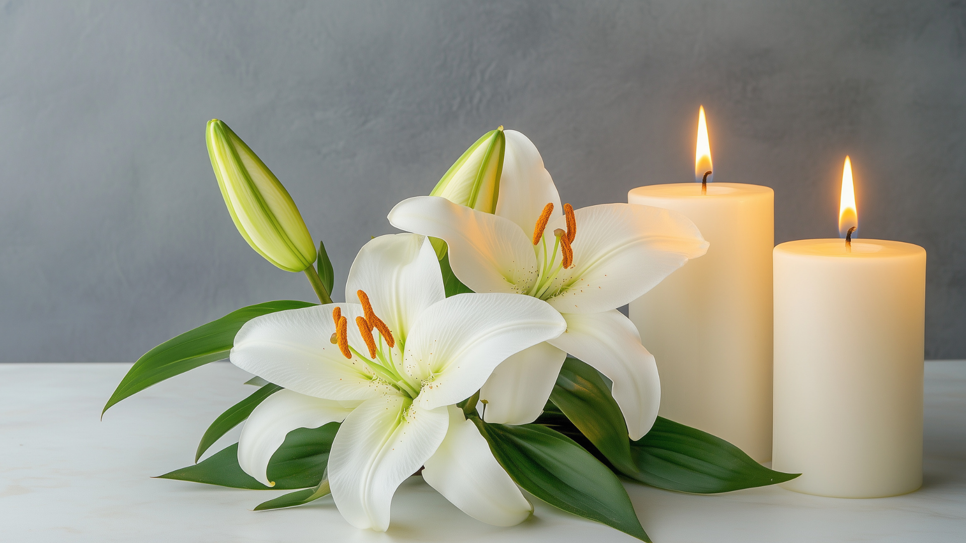 Flores y velas encendidas- CANVA
