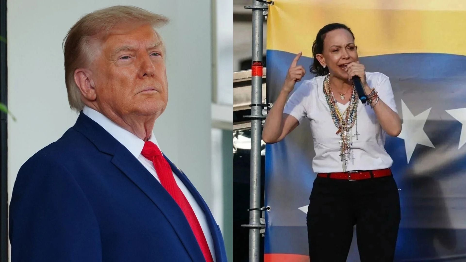 Donald Trump y María Corina Machado - Fotos: EFE