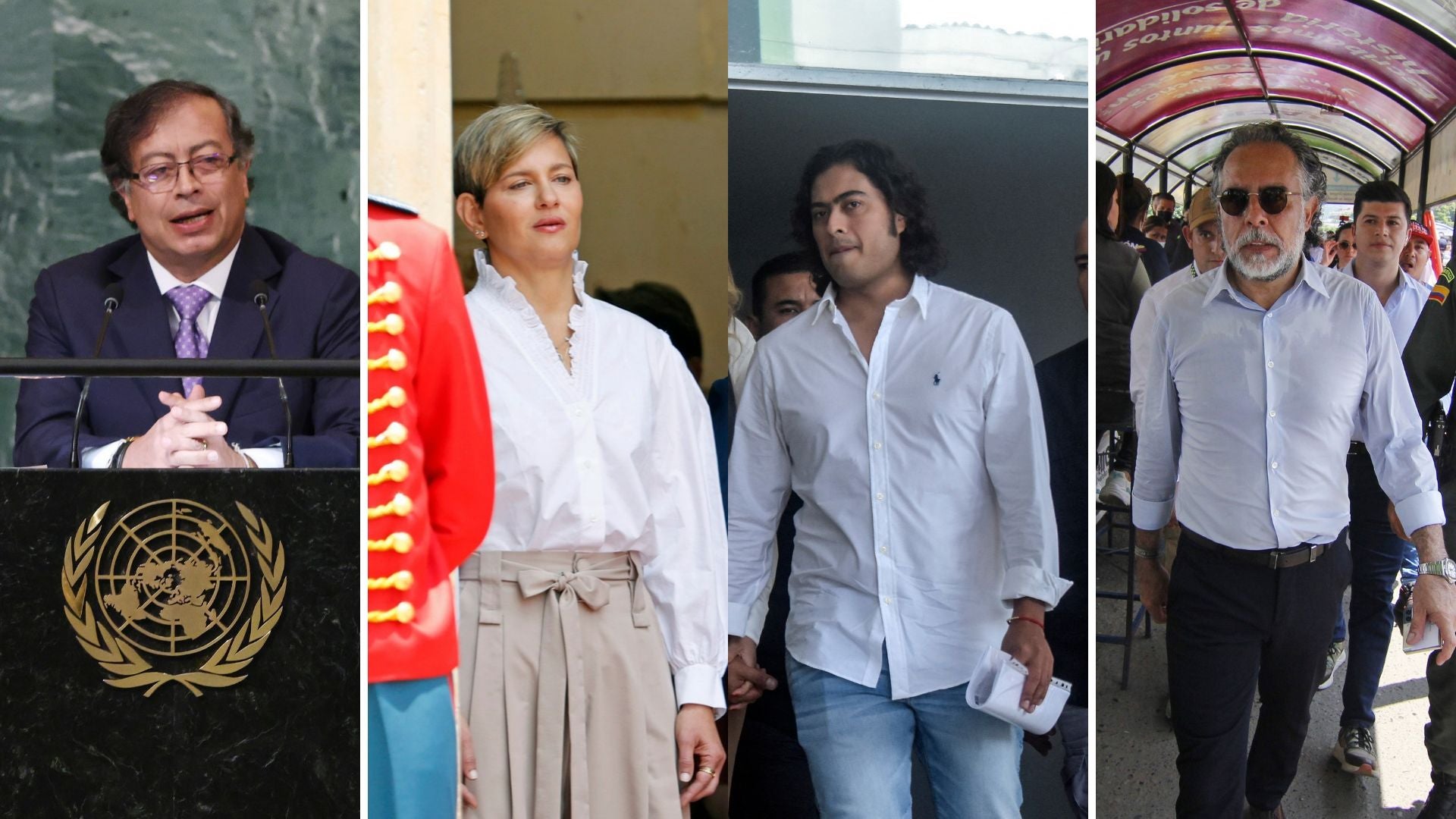 Gustavo Petro, Verónica Alcocer, Nicolás Petro, Armando Benedetti - EFE y AFP