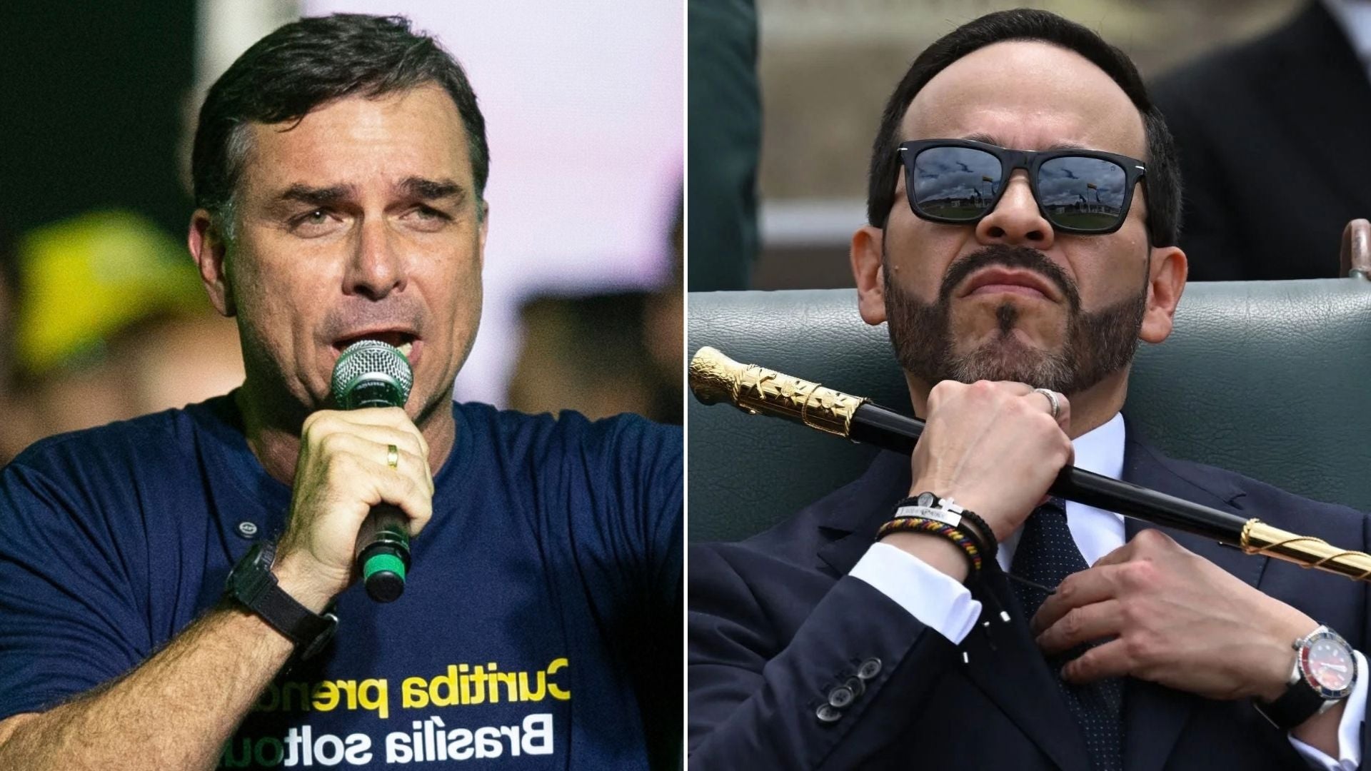 Flávio Bolsonaro y Abelardo de la Espriella - AFP