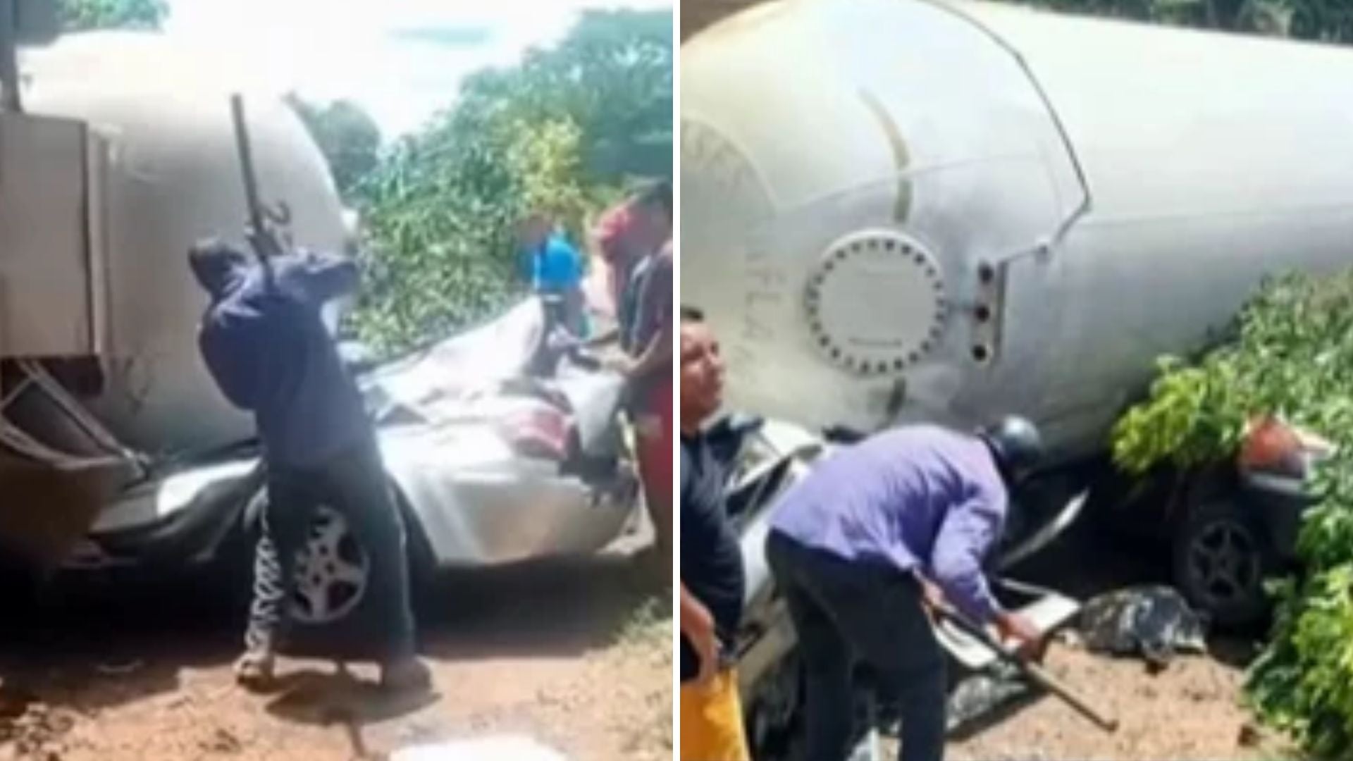 Accidente de tránsito en la carretera nacional Zaraza-Tucupido, en el estado Guárico (Venezuela) - Fotos: EFE