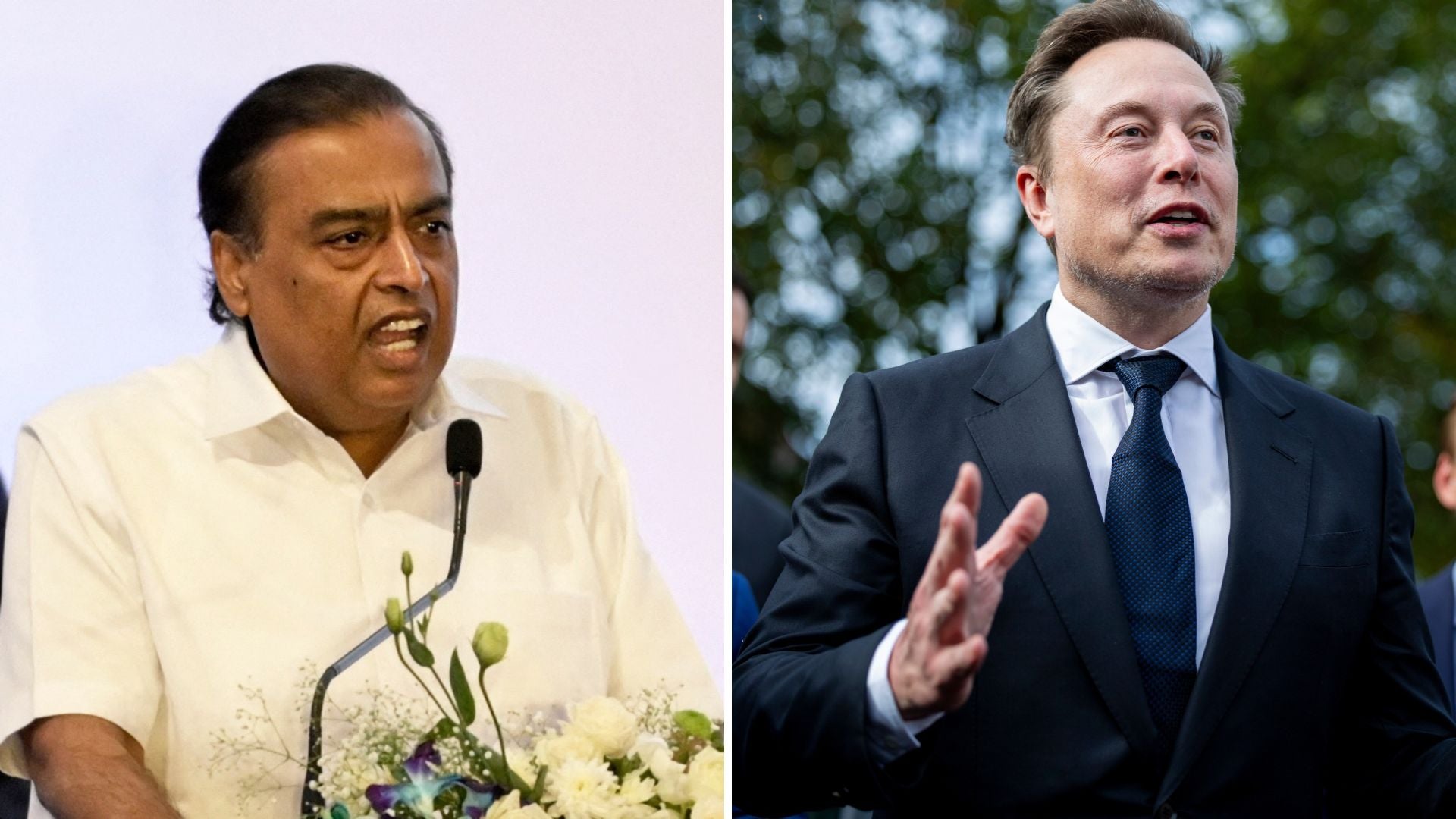Mukesh Ambani - AFP | Elon Musk - EFE