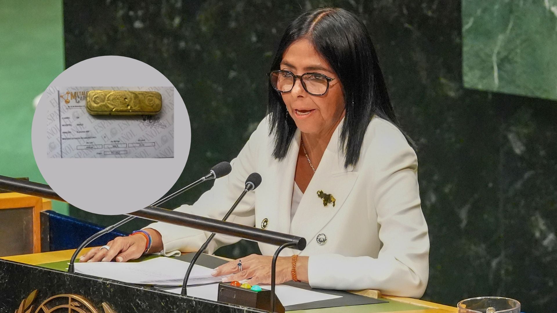 Delcy Rodríguez entregó oro - EFE y redes