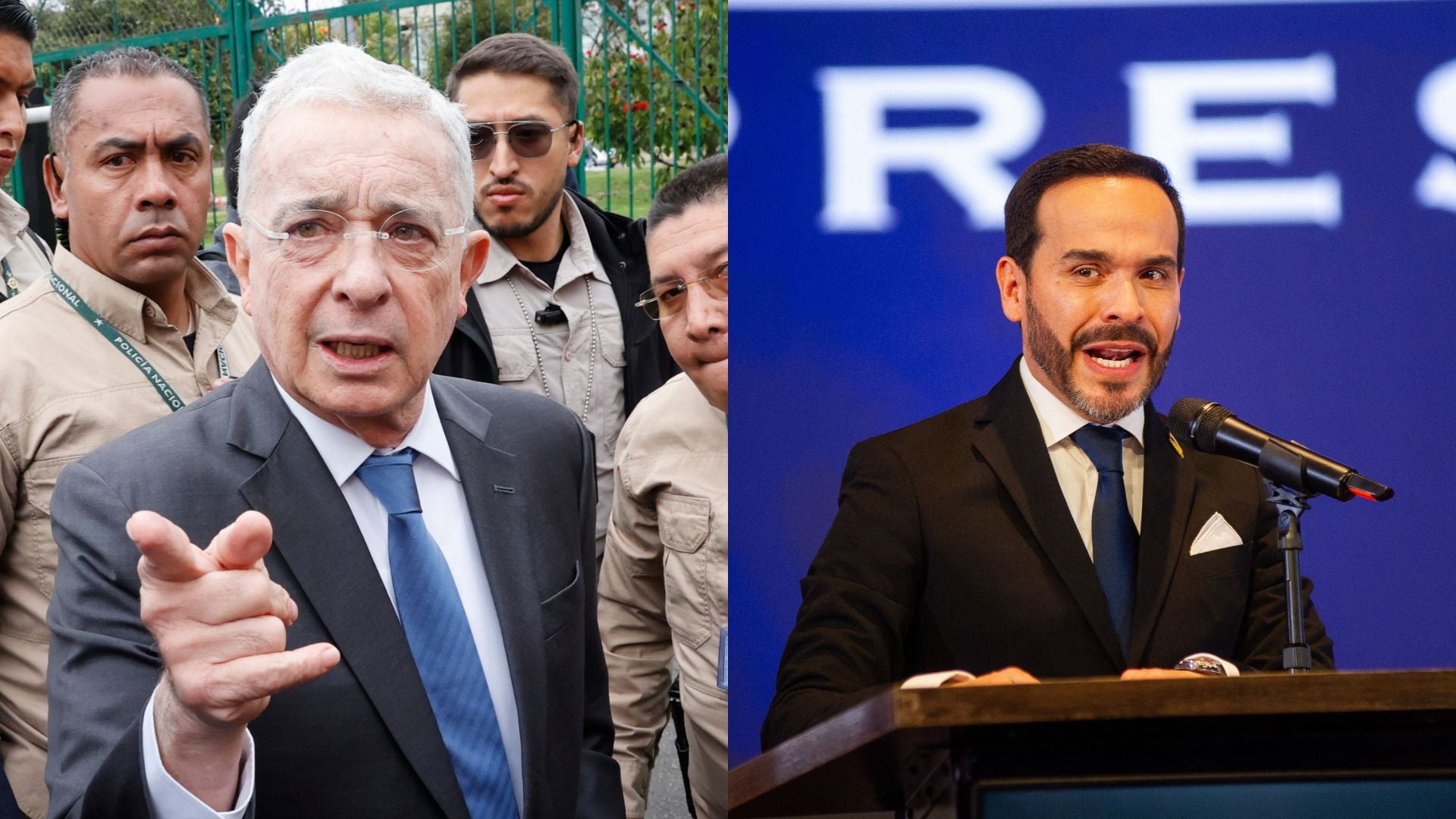 Álvaro Uribe, expresidente de Colombia, y Abelardo de la Espriella, presidente de Colombia - Fotos: EFE