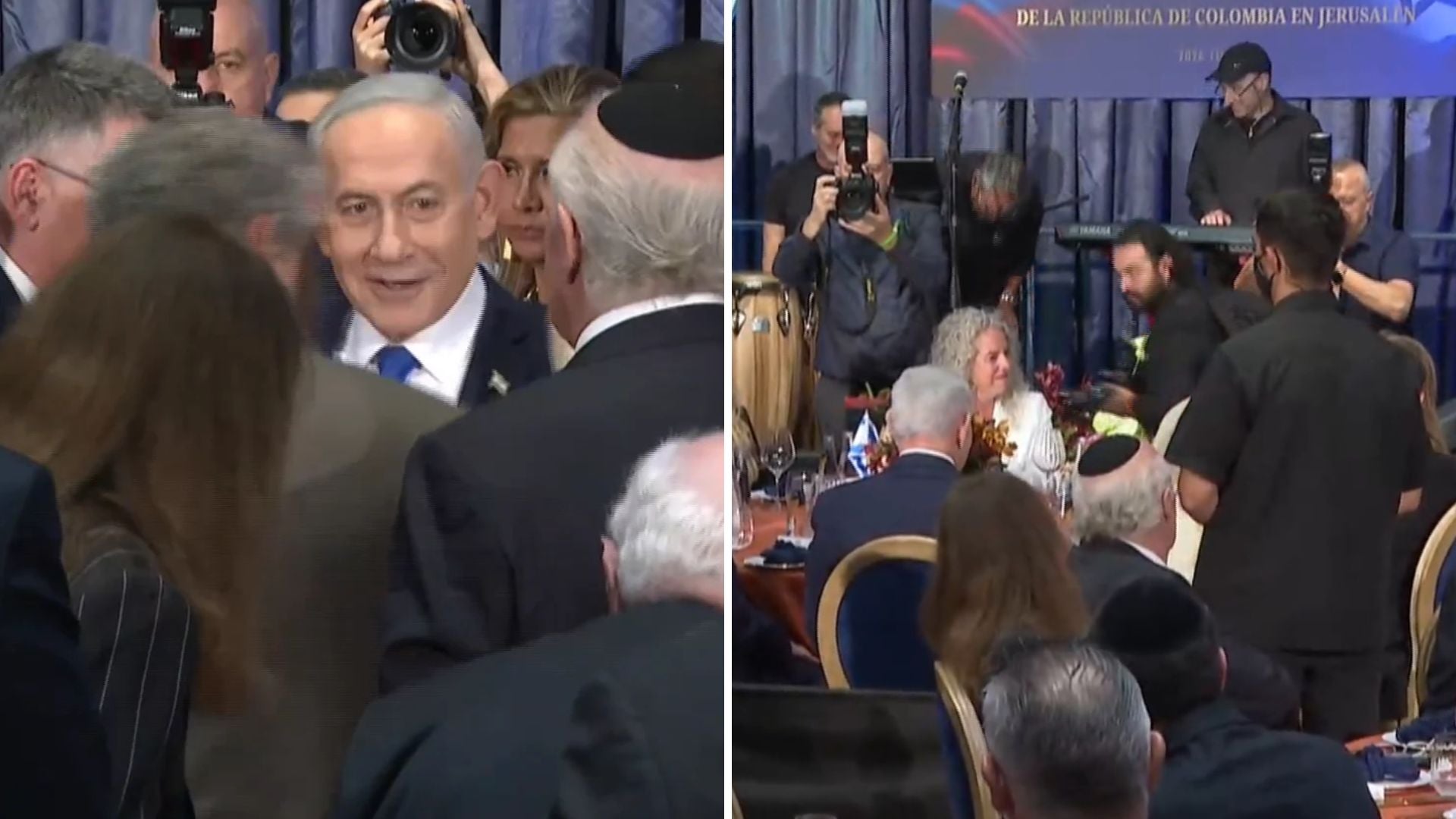 Benjamín Netanyahu llega al acto con el que Colombia abrió formalmente su embajada en Jerusalén-Foto Tomada de captura de video de X @IsraelMFA