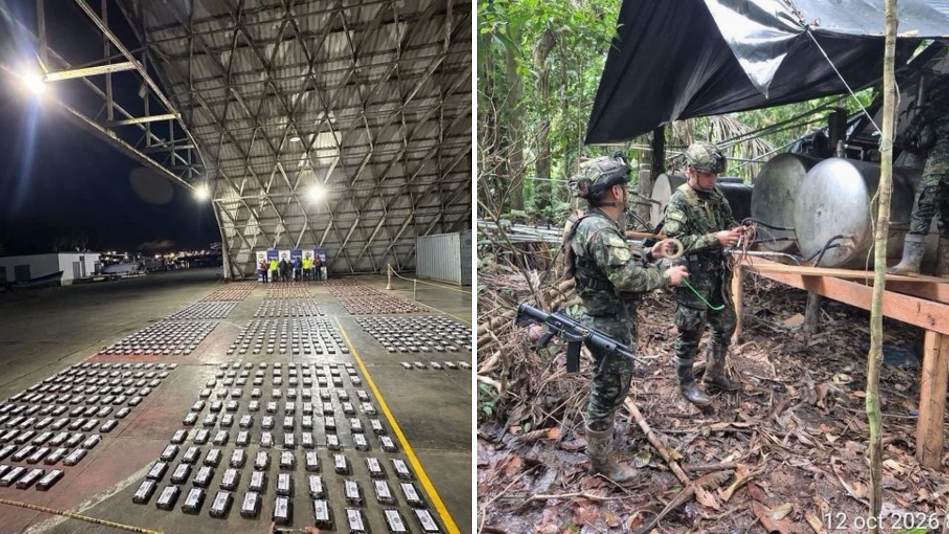 Fuerza Pública colombiana incauta cerca de cuatro toneladas en un día-Foto: Tomada de X @ABDELAESPRIELLA