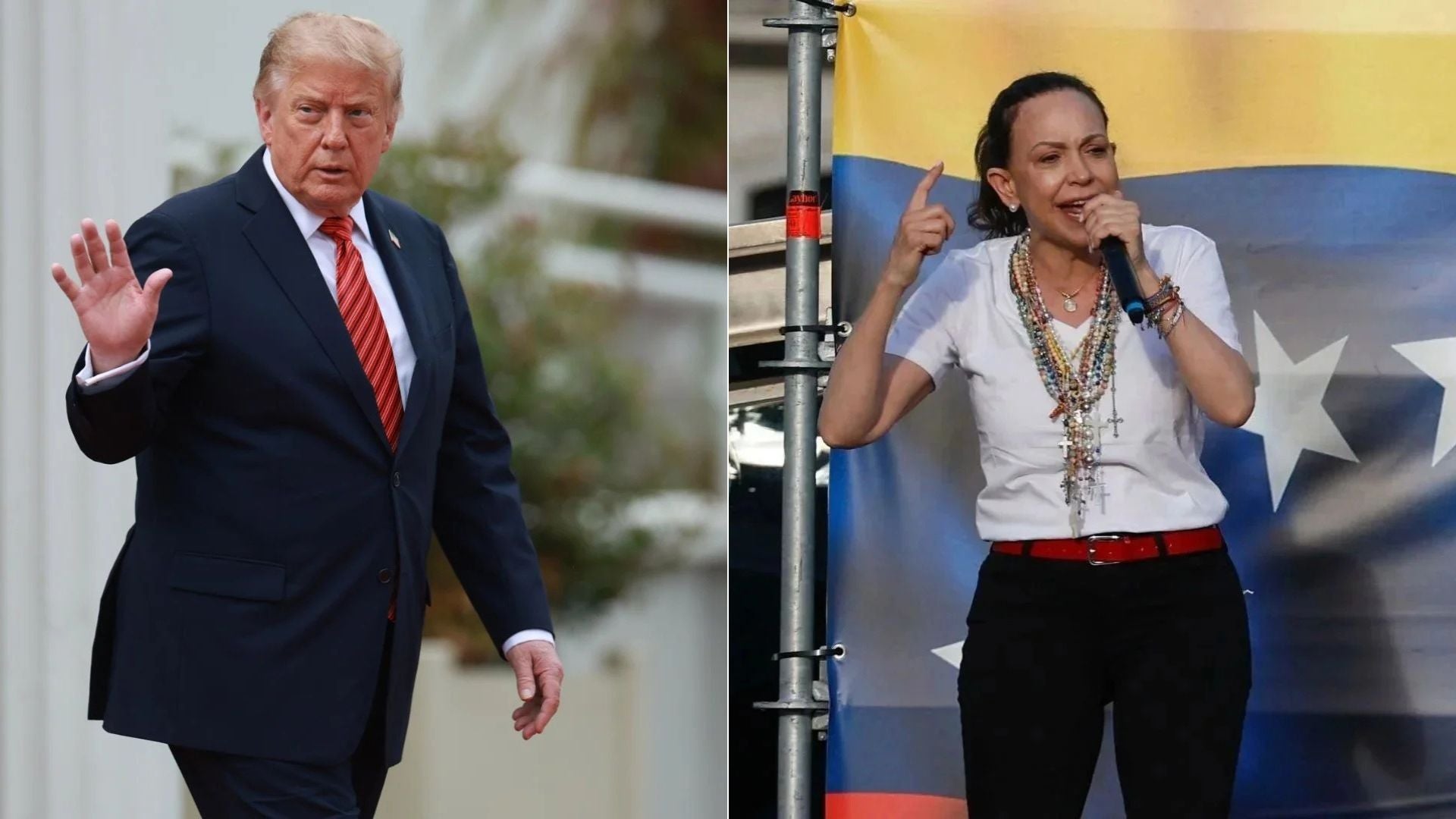 Donald Trump y María Corina Machado - Fotos: EFE