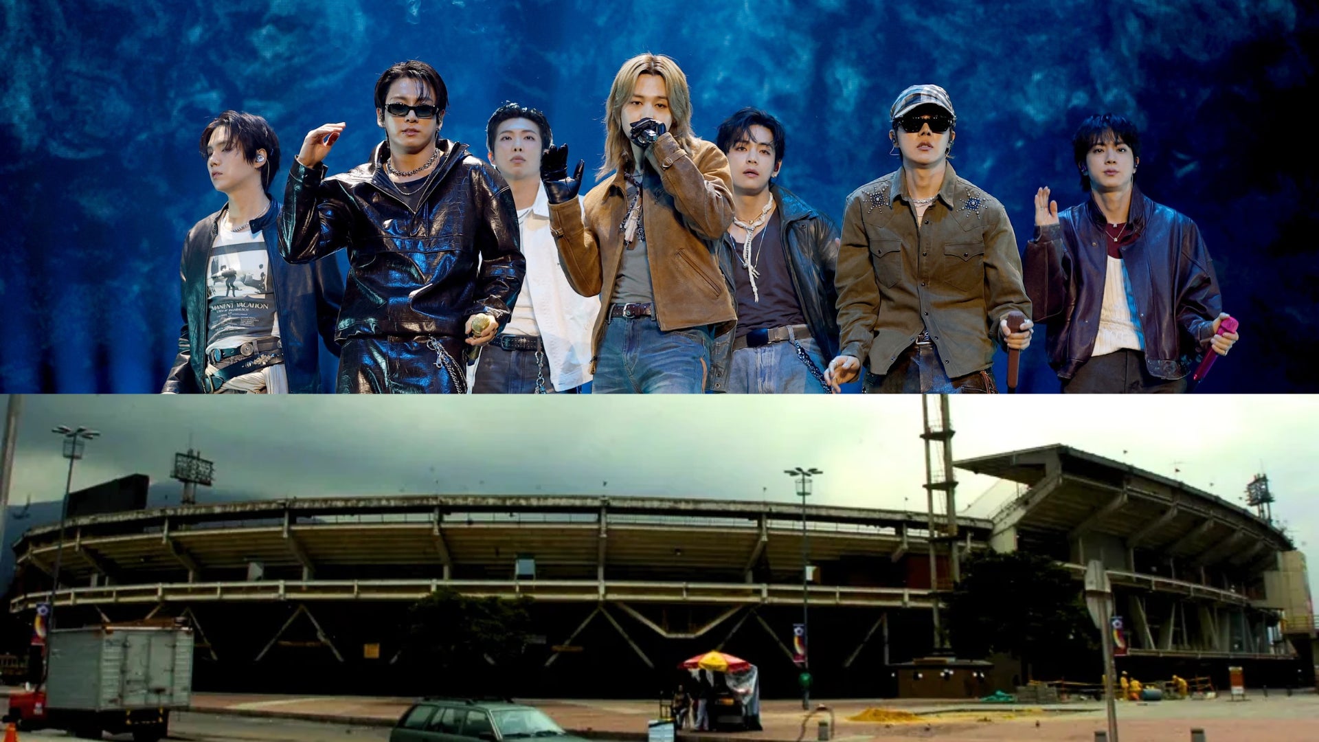 BTS y Estadio Nemesio Camacho - El Campín | Fotos AFP y EFE