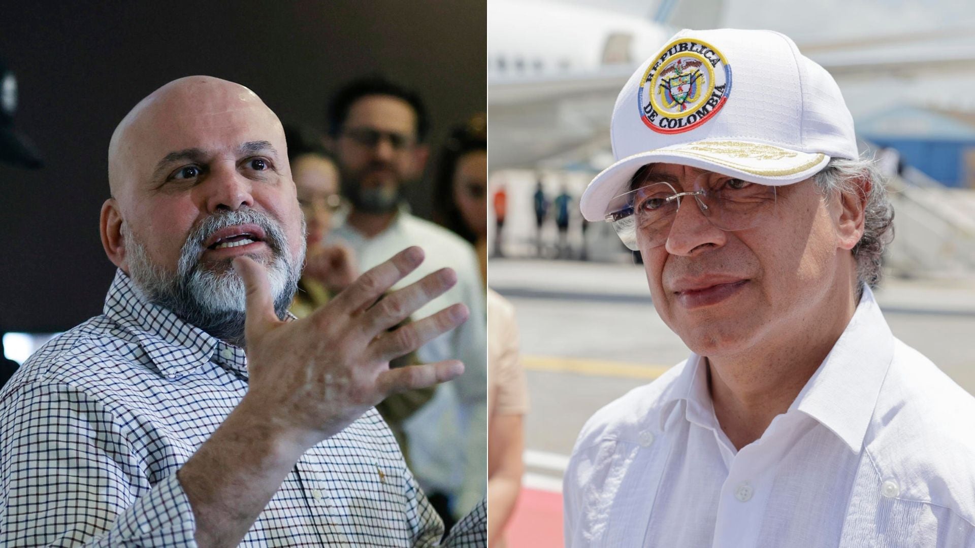 Salvatore Mancuso, exjefe paramilitar, y Gustavo Petro, expresidente de Colombia - Fotos: EFE