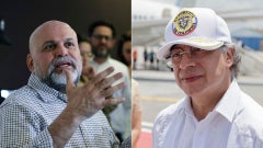 Salvatore Mancuso, exjefe paramilitar, y Gustavo Petro, expresidente de Colombia - Fotos: EFE