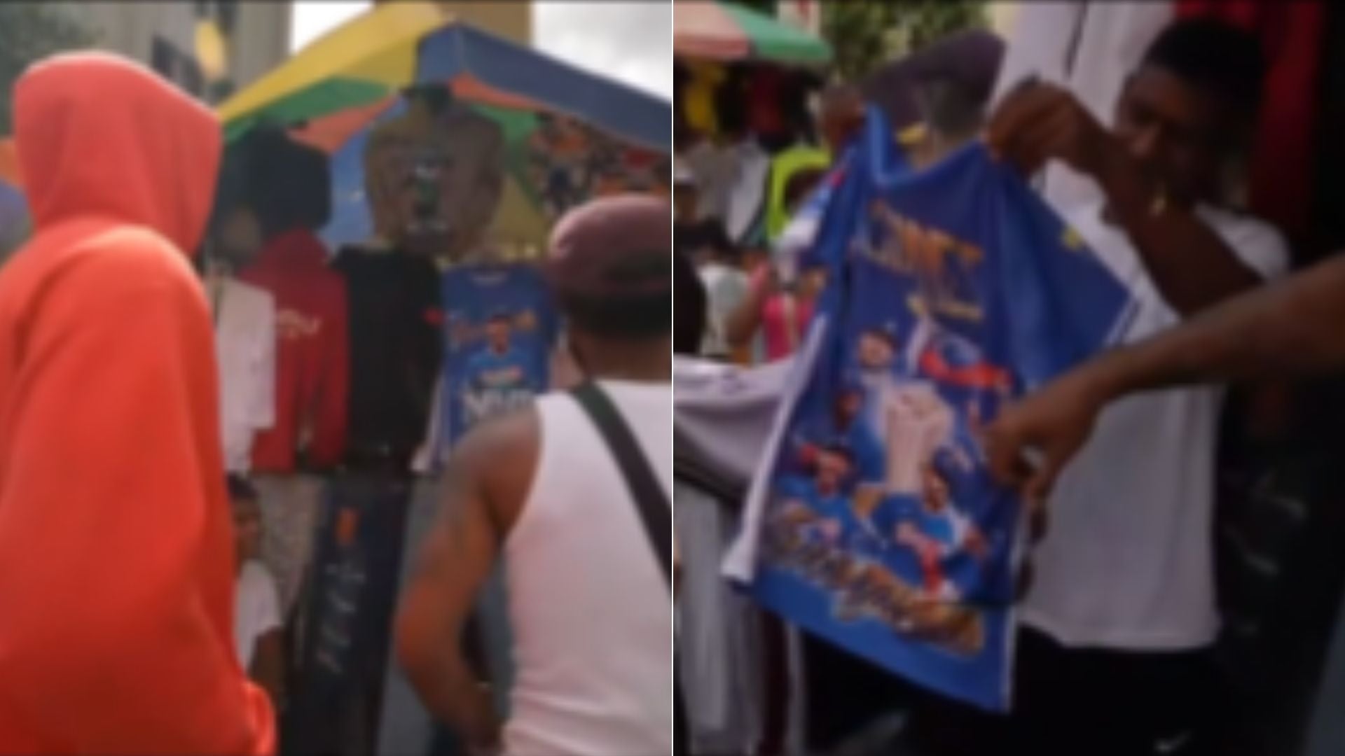 Pelotero Maikel García y acompañantes sorprenden a un vendedor en Caracas (Venezuela) - Fotos: X