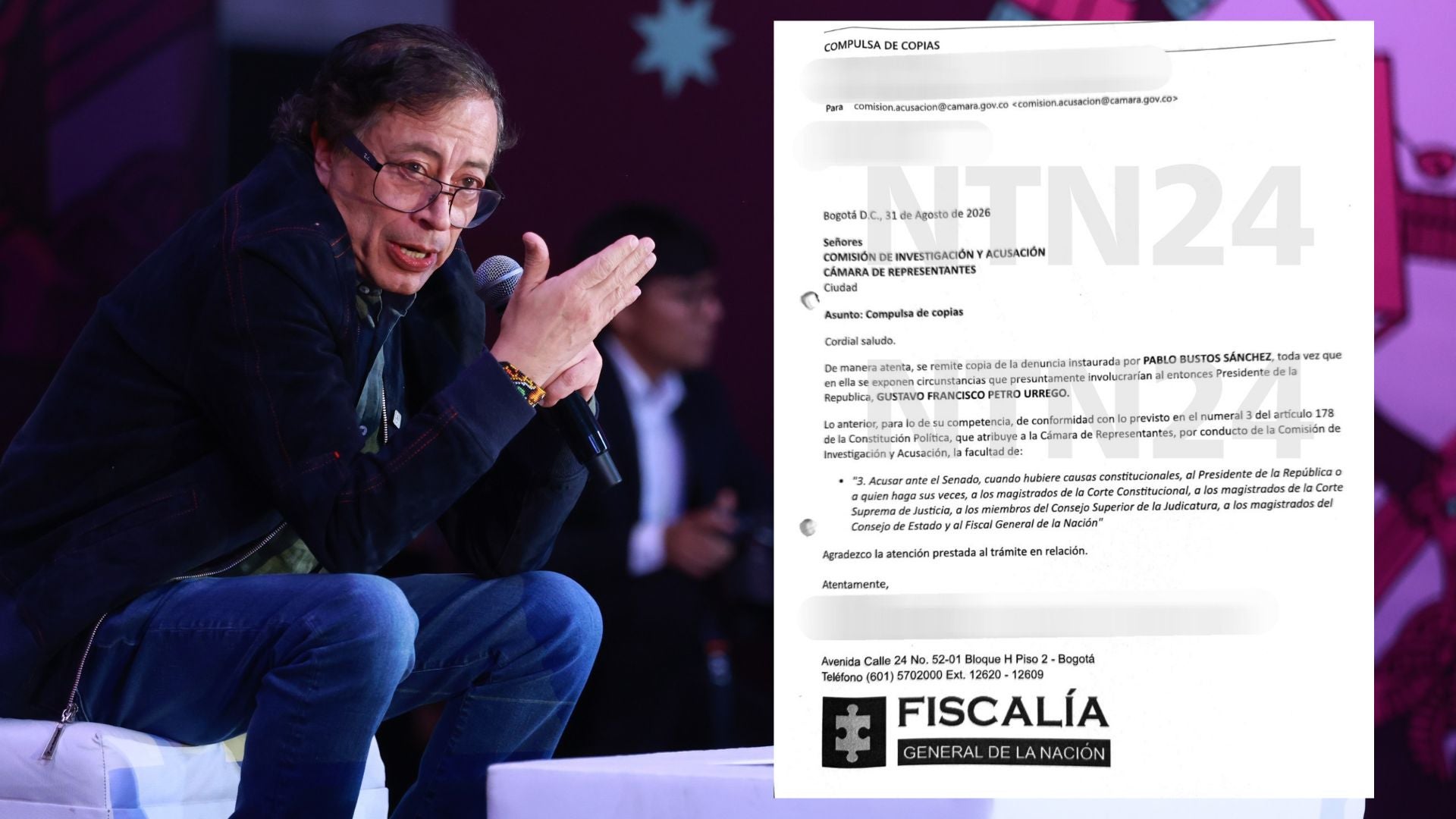 NTN24 conoció la compulsa de copias por caso del 'pacto de Valledupar' - EFE y NTN24