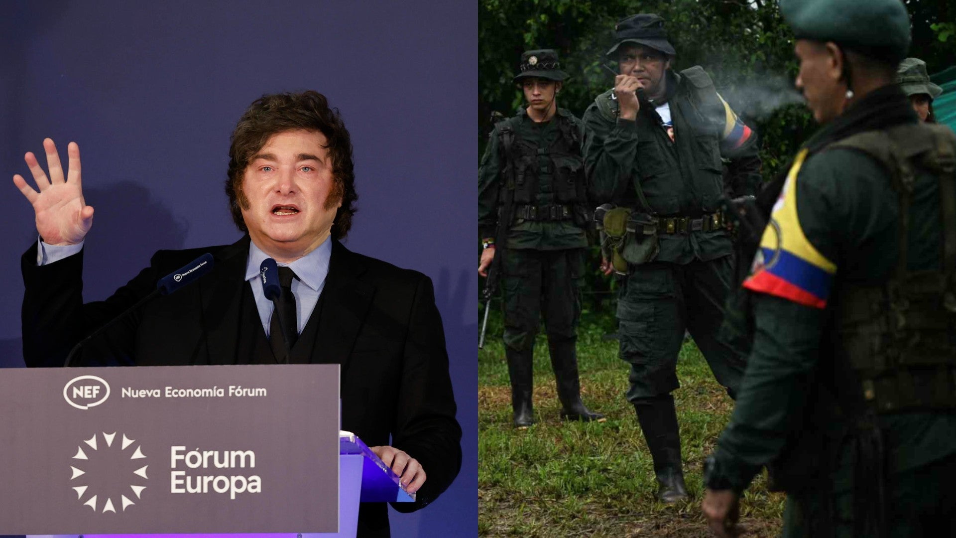 Javier Milei, presidente de Argentina, y las guerrillas colombianas / FOTO: EFE-AFP