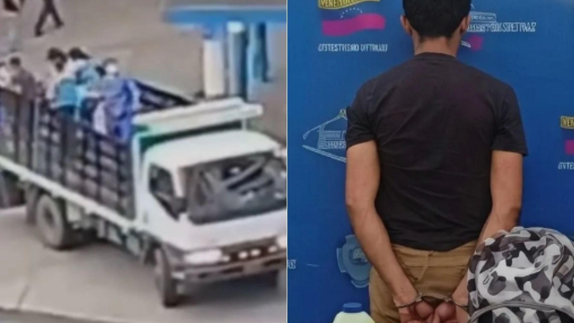 Estudiantes intoxicados en Trujillo (Venezuela) siendo trasladados a un centro asistencial - Captura de un hombre en Trujillo - Fotos: X