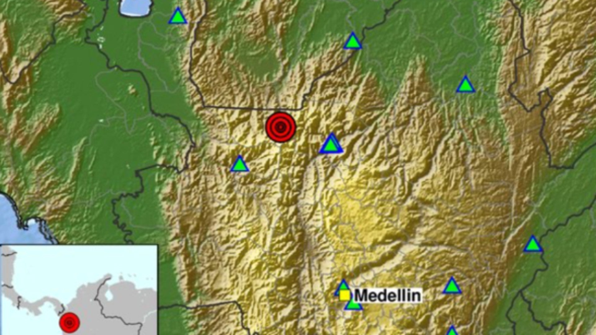 Sismo cerca de Medellín. (SGC)