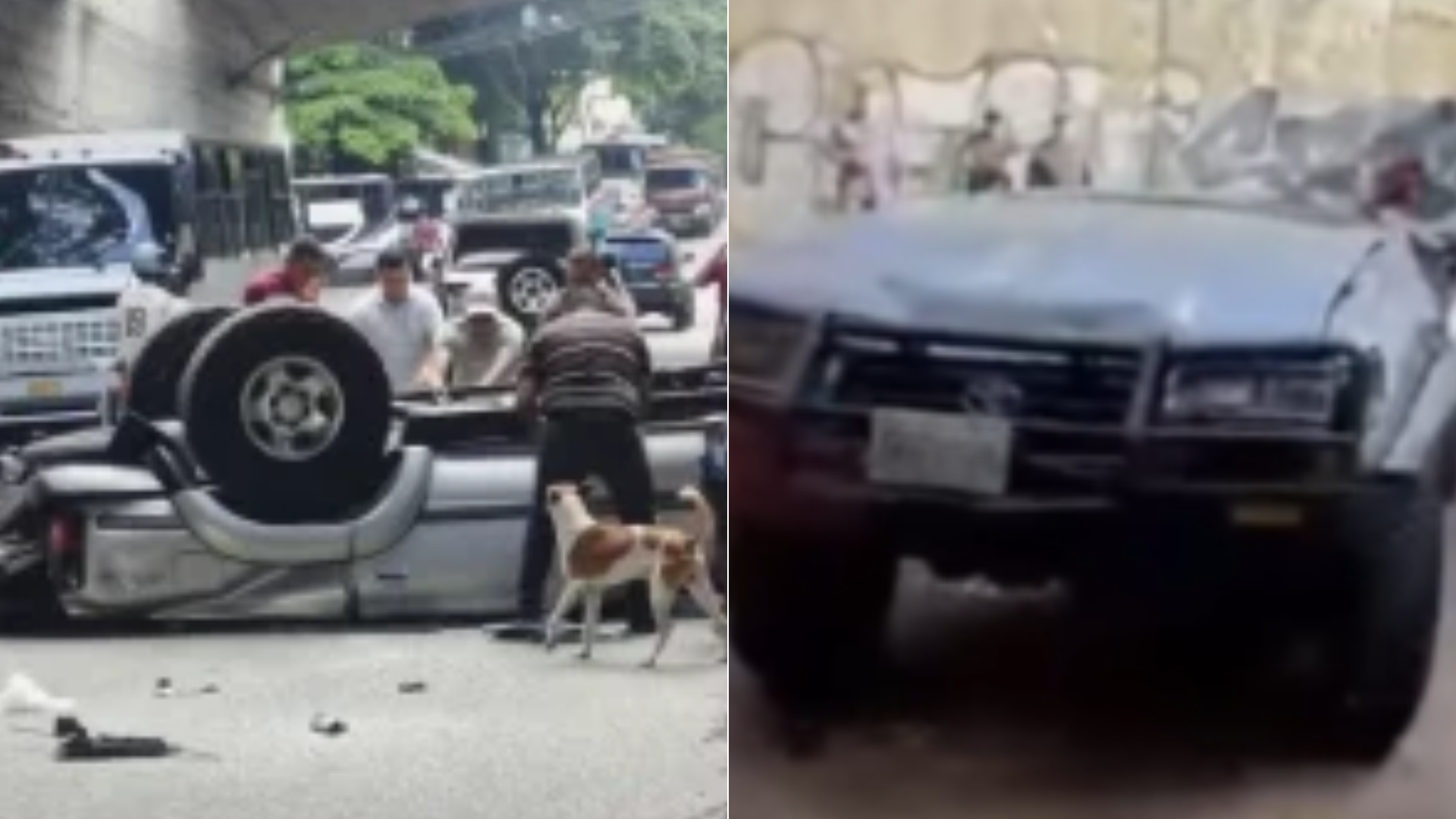 Accidente en la Cota Mil (Caracas, Venezuela) - Fotos: X