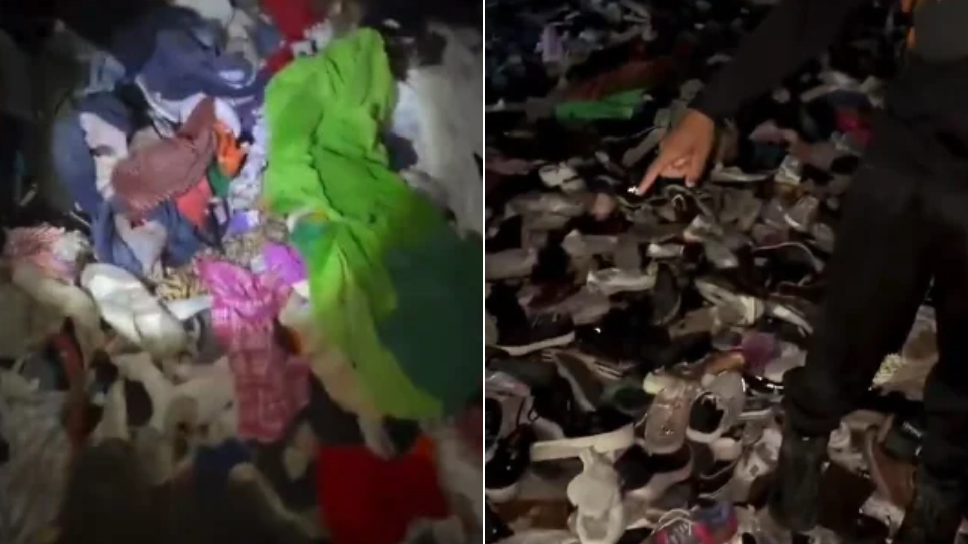 Ropa y zapatos donados a damnificados por los terremotos en La Guaira se deterioran a la intemperie - Fotos: X