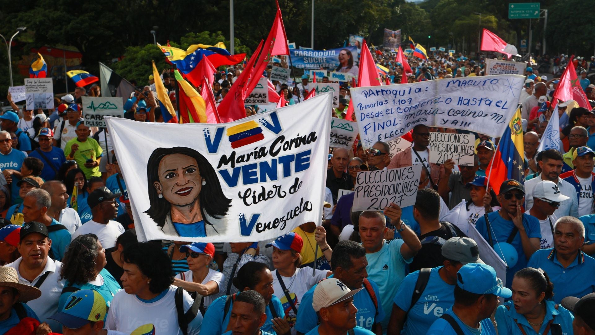 Manifestantes en Venezuela exige elecciones - Foto: AFP