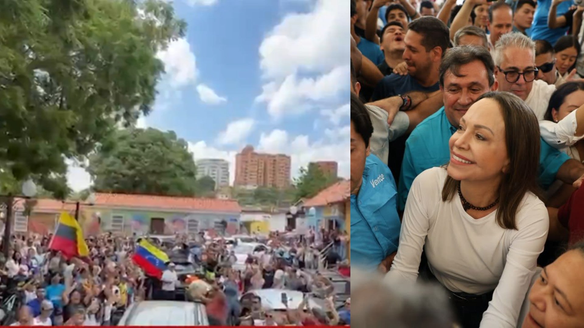 Venezolanos apoyan a María Corina Machado en su regreso a Venezuela / FOTO: Captura de pantalla