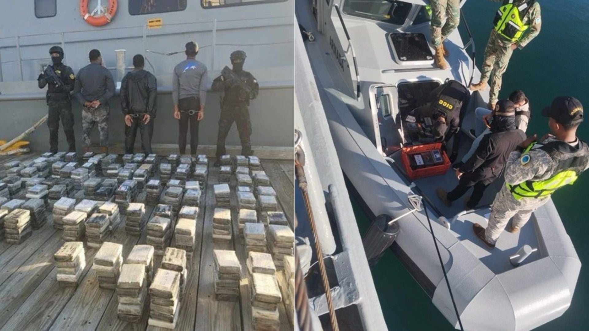 incautan 568 kilos de cocaína y capturan a tres dominicanos-Foto Tomada de X @mindefensa