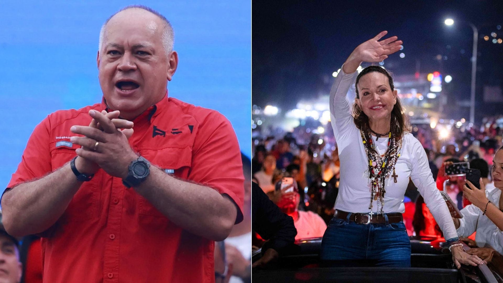 Diosdado Cabello y María Corina Machado - Foto: EFE