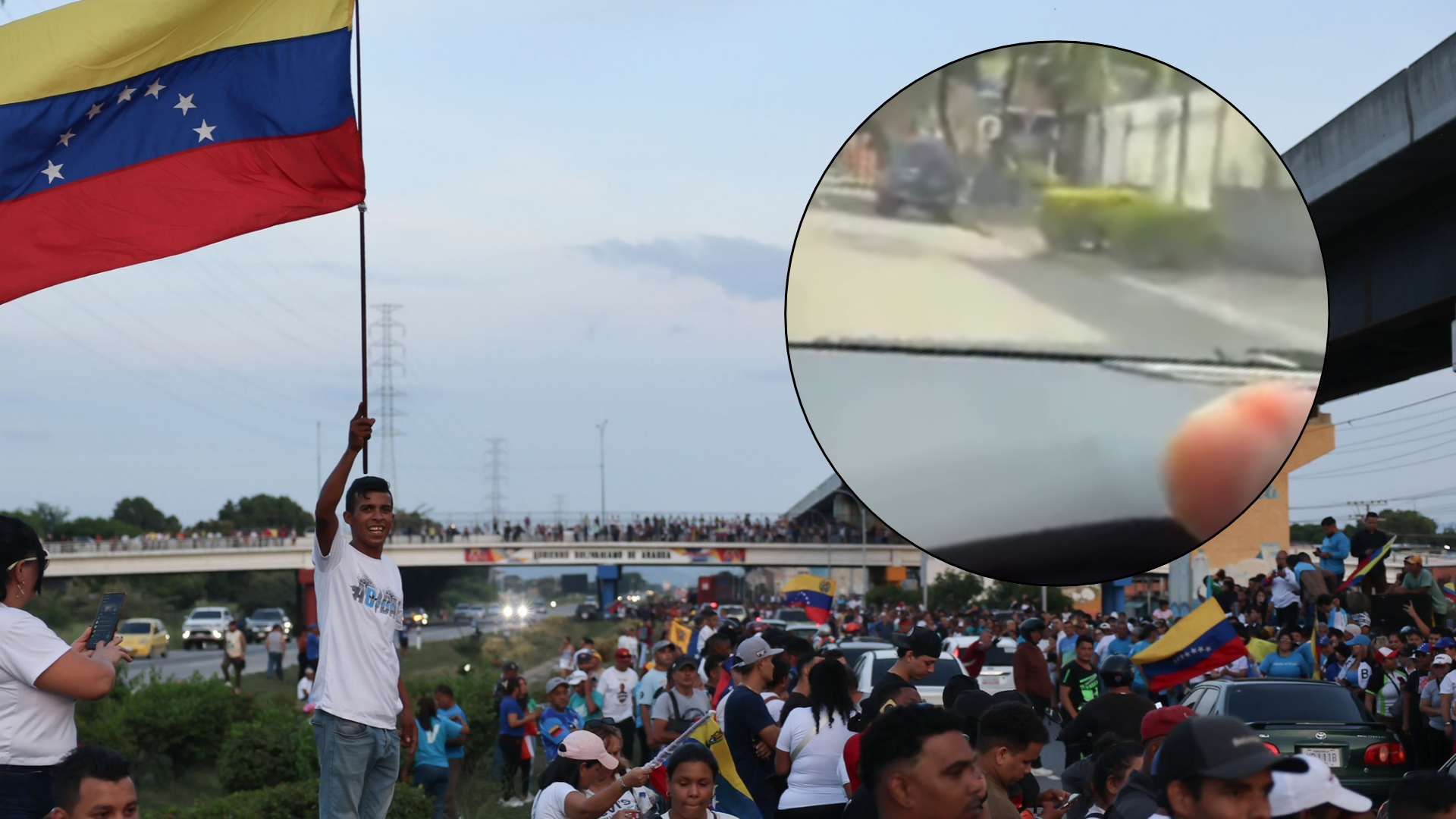 Simpatizantes de María Corina Machado / Patrullaje del Sebin en Caracas, Venezuela - Fotos: EFE / Instagram