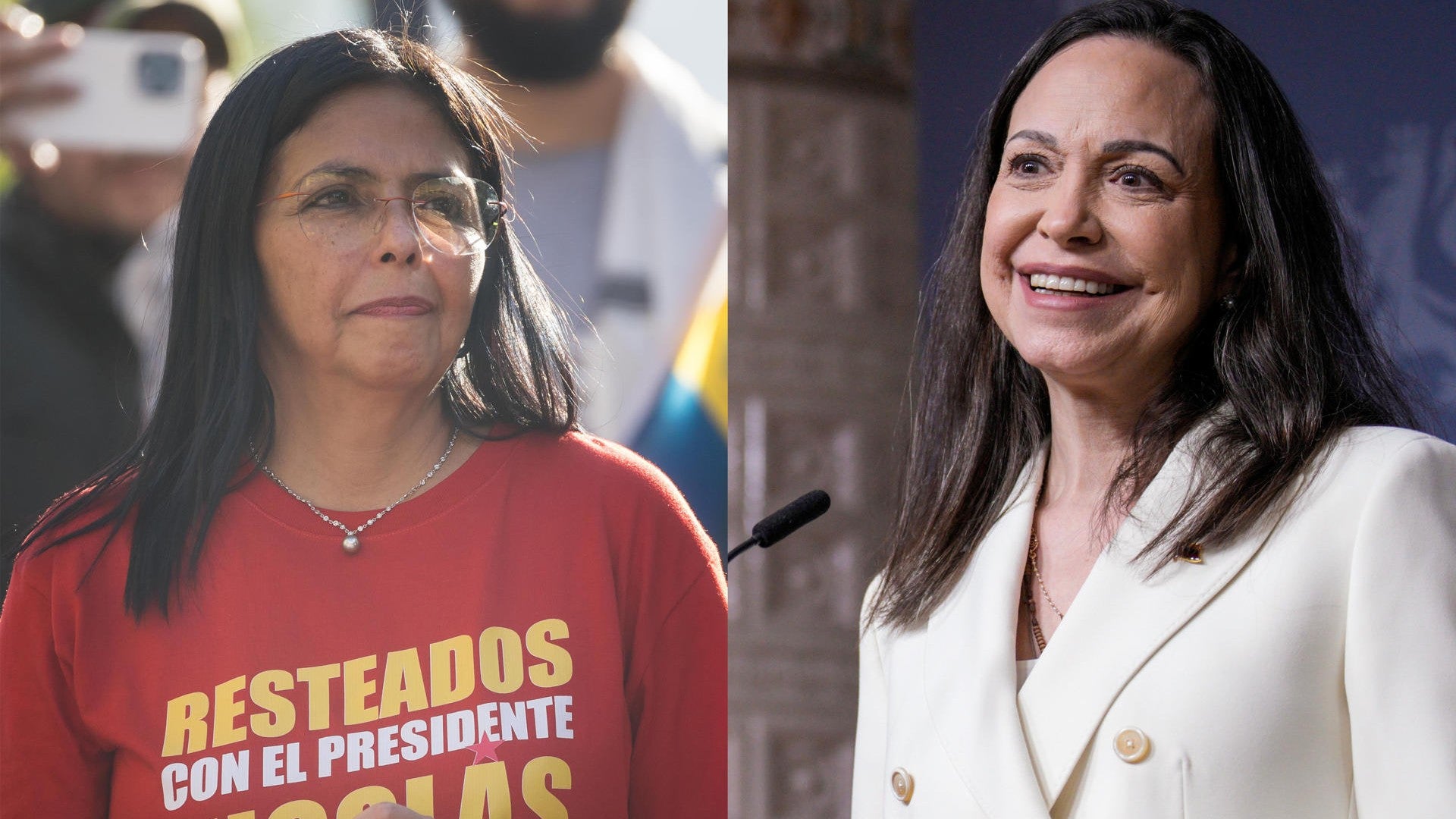 Delcy Rodríguez y María Corina Machado / FOTO: EFE