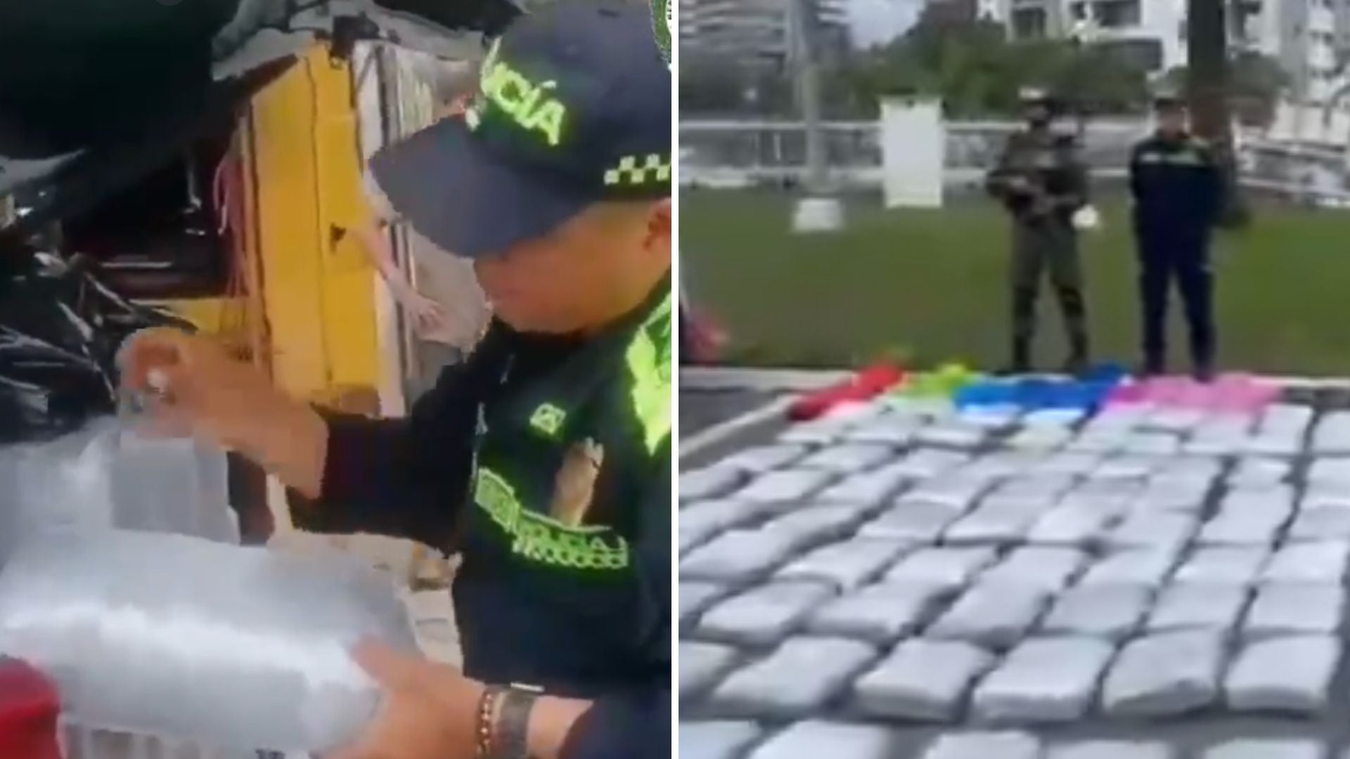 Impresionantes imágenes del cargamento de estupefacientes incautado en Armenia - Policía de Colombia