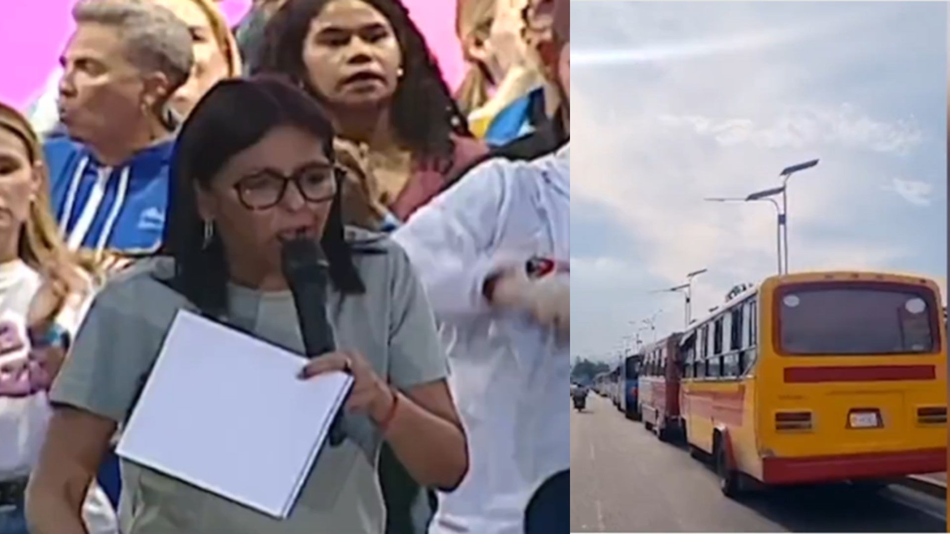 El fallido tarimazo de Delcy Rodríguez en Venezuela / FOTO: Captura de pantalla