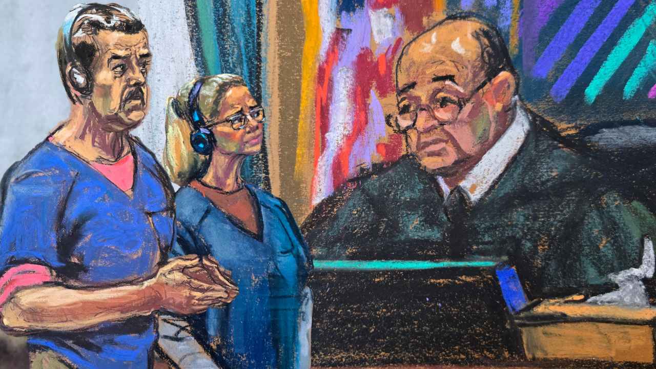 Bocetos del juicio contra Maduro y Flores - EFE