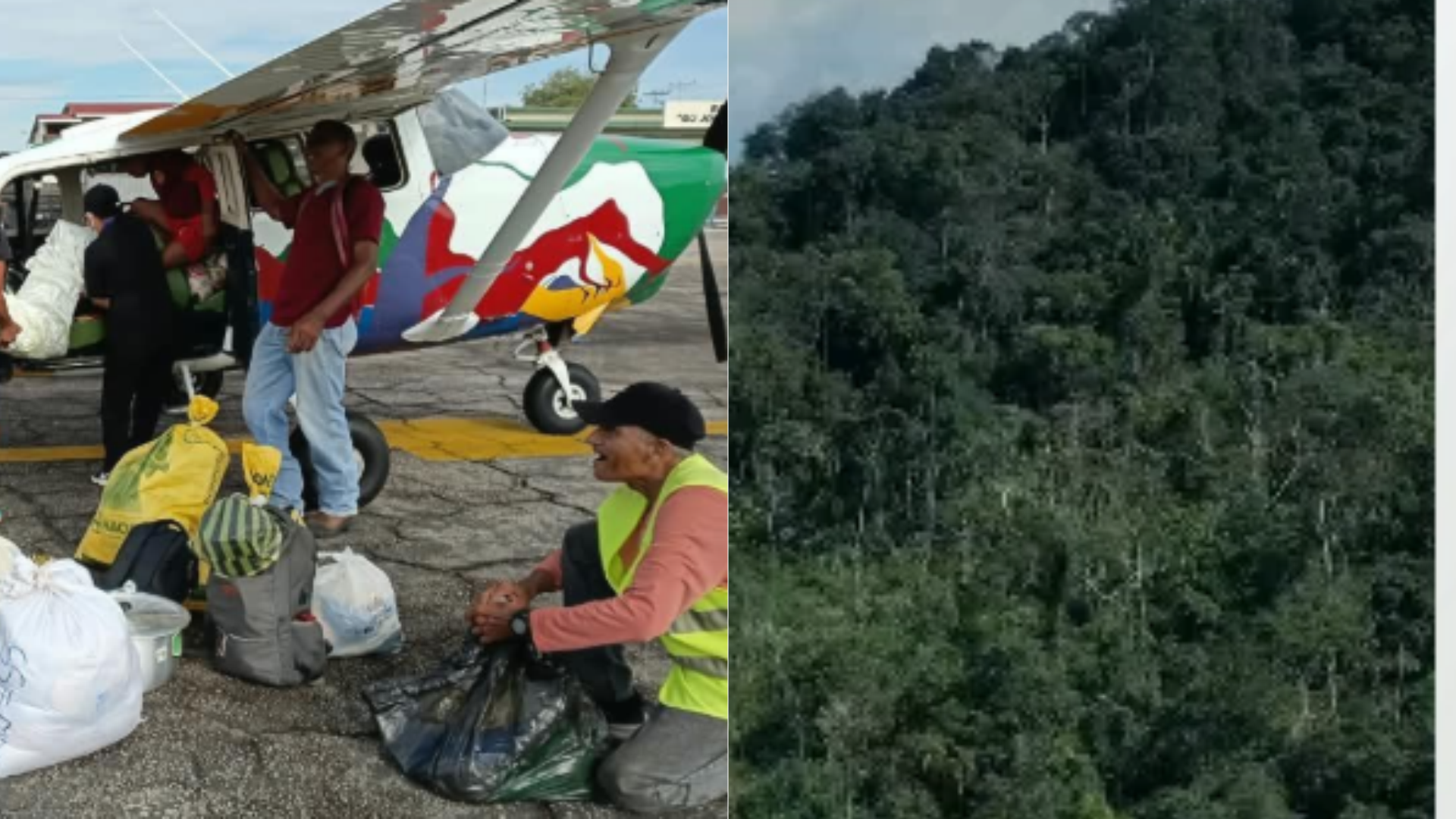 Avioneta cayó en una zona selvática del estado Amazonas, Venezuela - Fotos: X