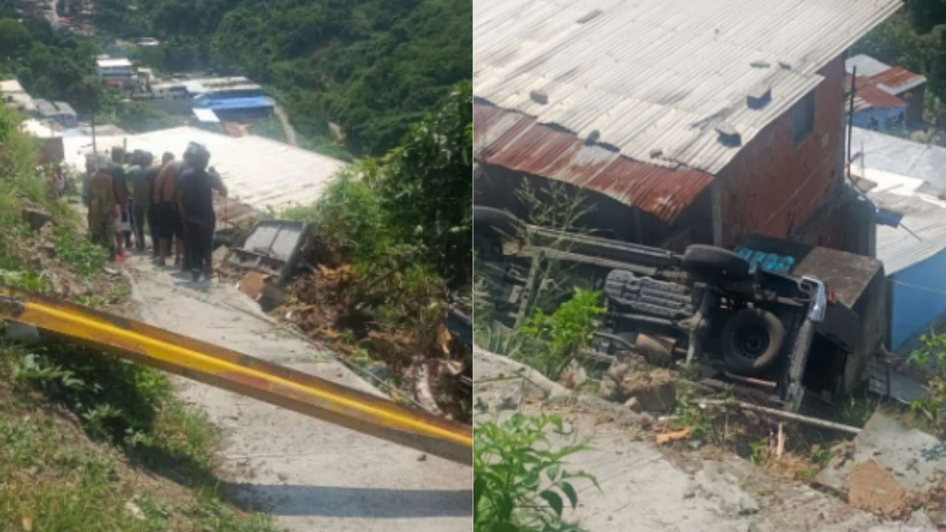 Camión cayó sobre una vivienda en la autopista Caracas-La Guaira - Fotos: Instagram