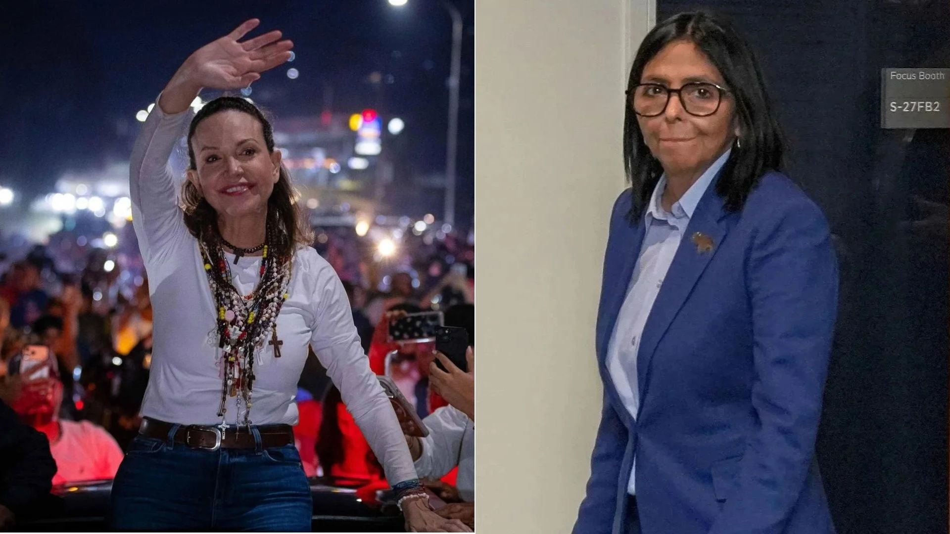 María Corina Machaddo y Delcy Rodríguez - Fotos: EFE